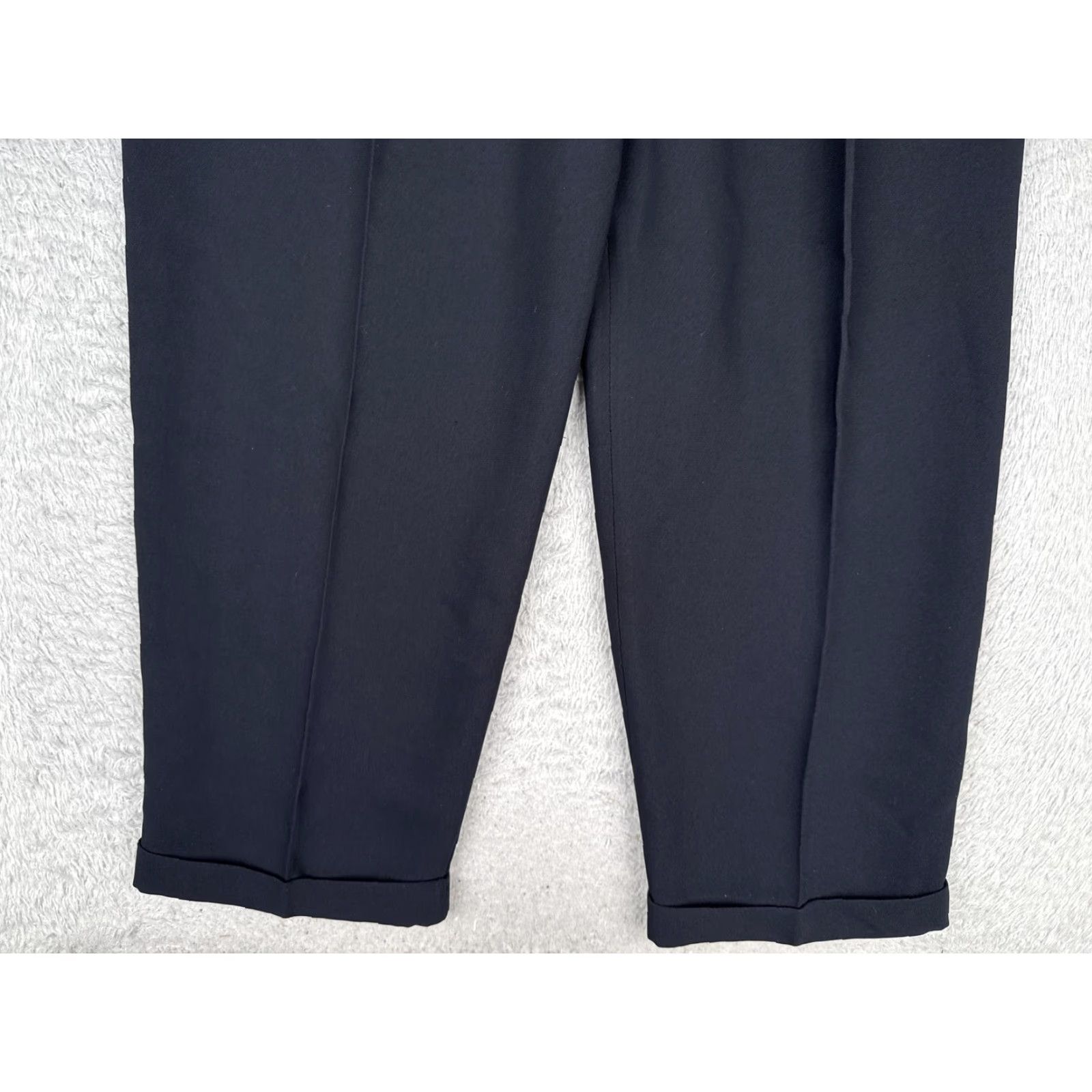 Vintage VINTAGE Rena Rowan for Saville Dress Pants Womens 10 Black Pleated Cuffed Poly Dress Pants Size 32" / US 10 / IT 46 - 2 Thumbnail