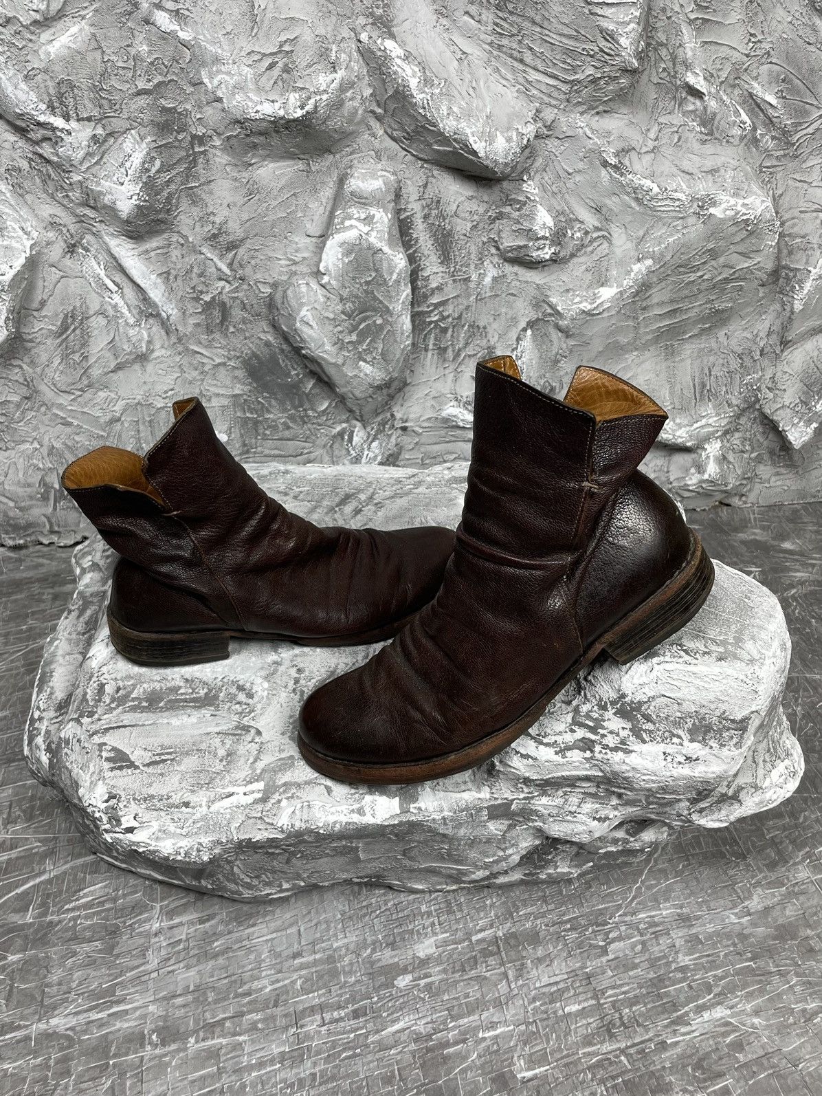 image of Avant Garde x Fiorentini Baker Fiorentini + Baker Vintage Leather Zip Boots in Brown, Men's (Size 8