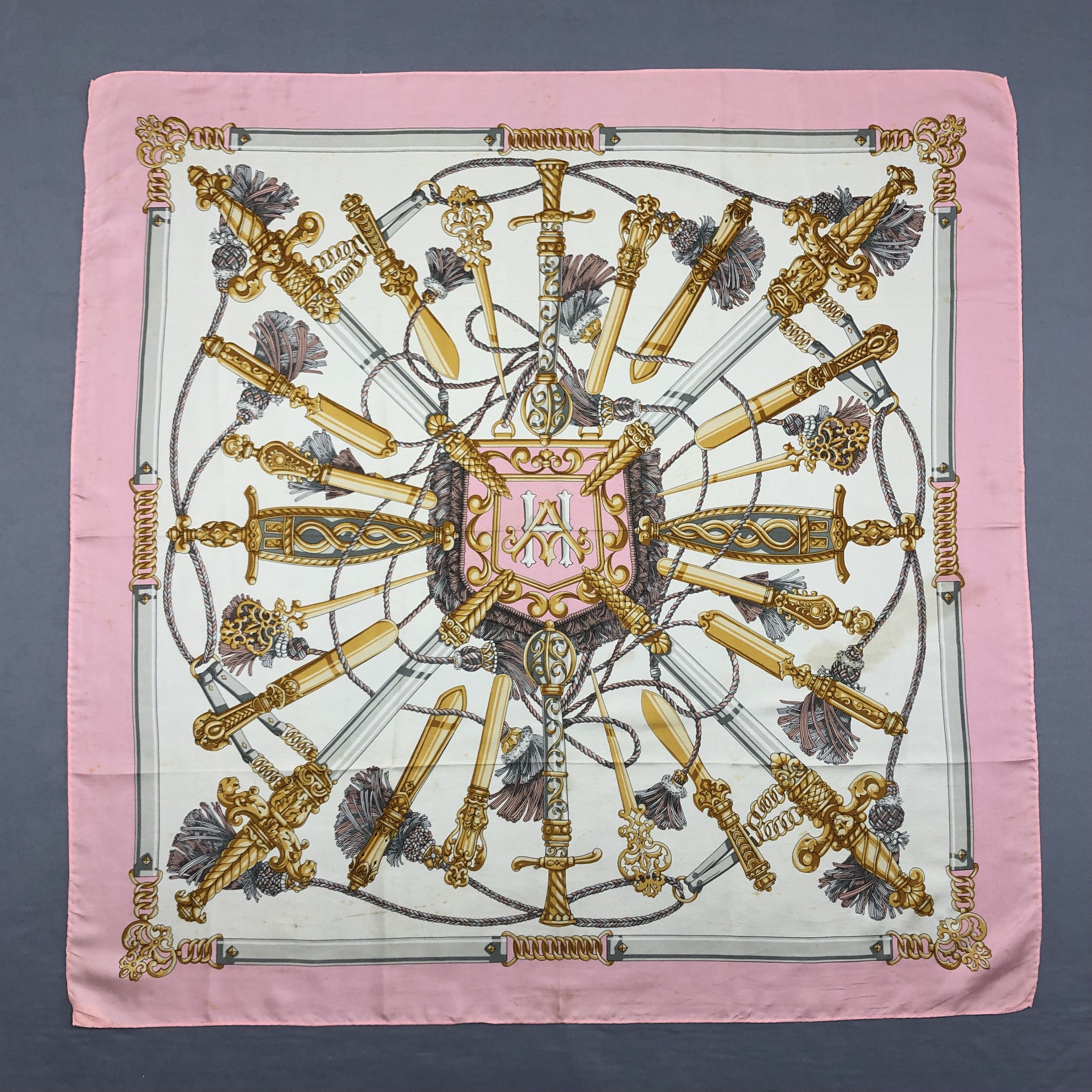 Vintage SILK Scarf Twill Stole Wraps Scarves - GF60033