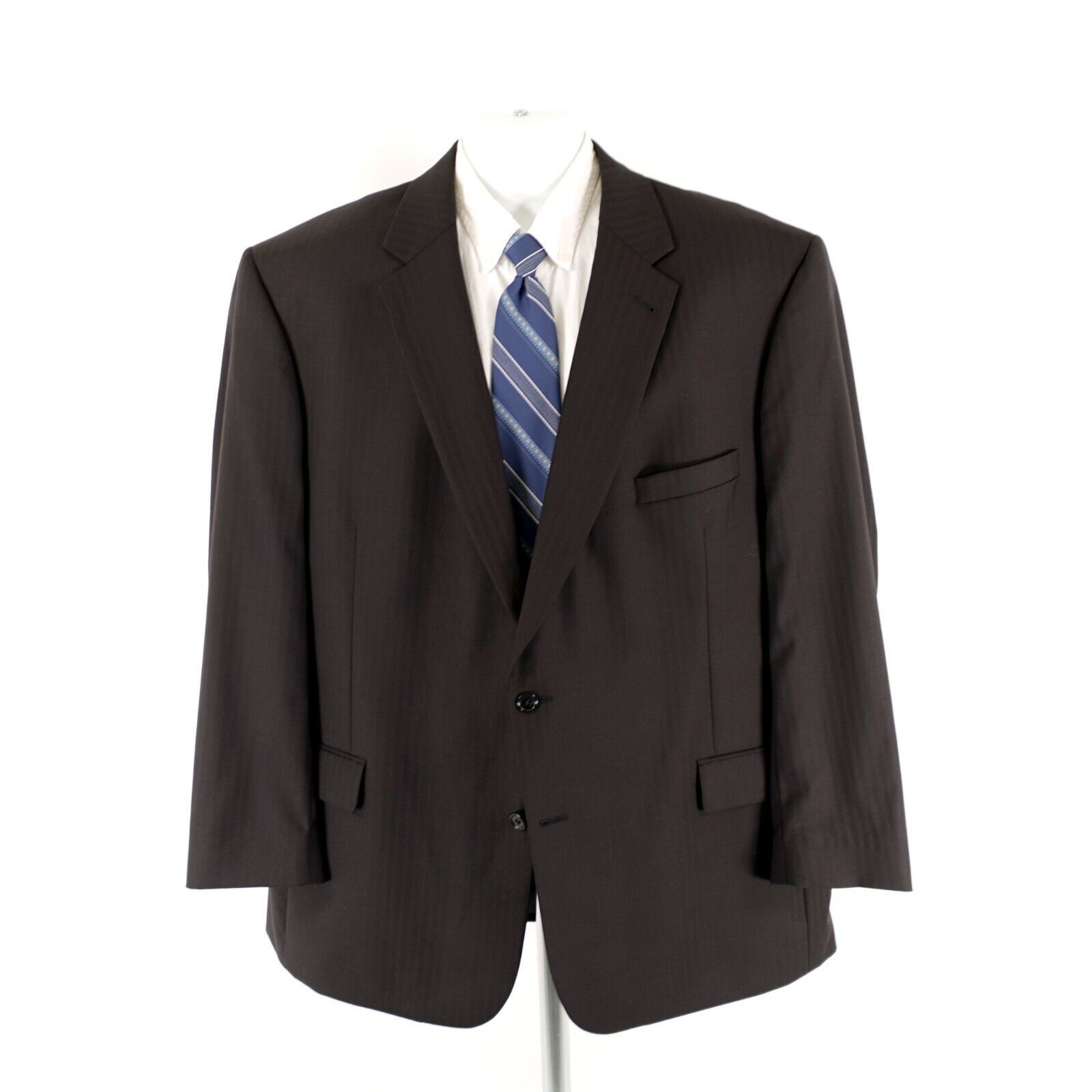 Jos. A. Bank Jos A Bank Signature Black Wool Herringbone 2 Button Suit Ja Size 48L - 5 Thumbnail
