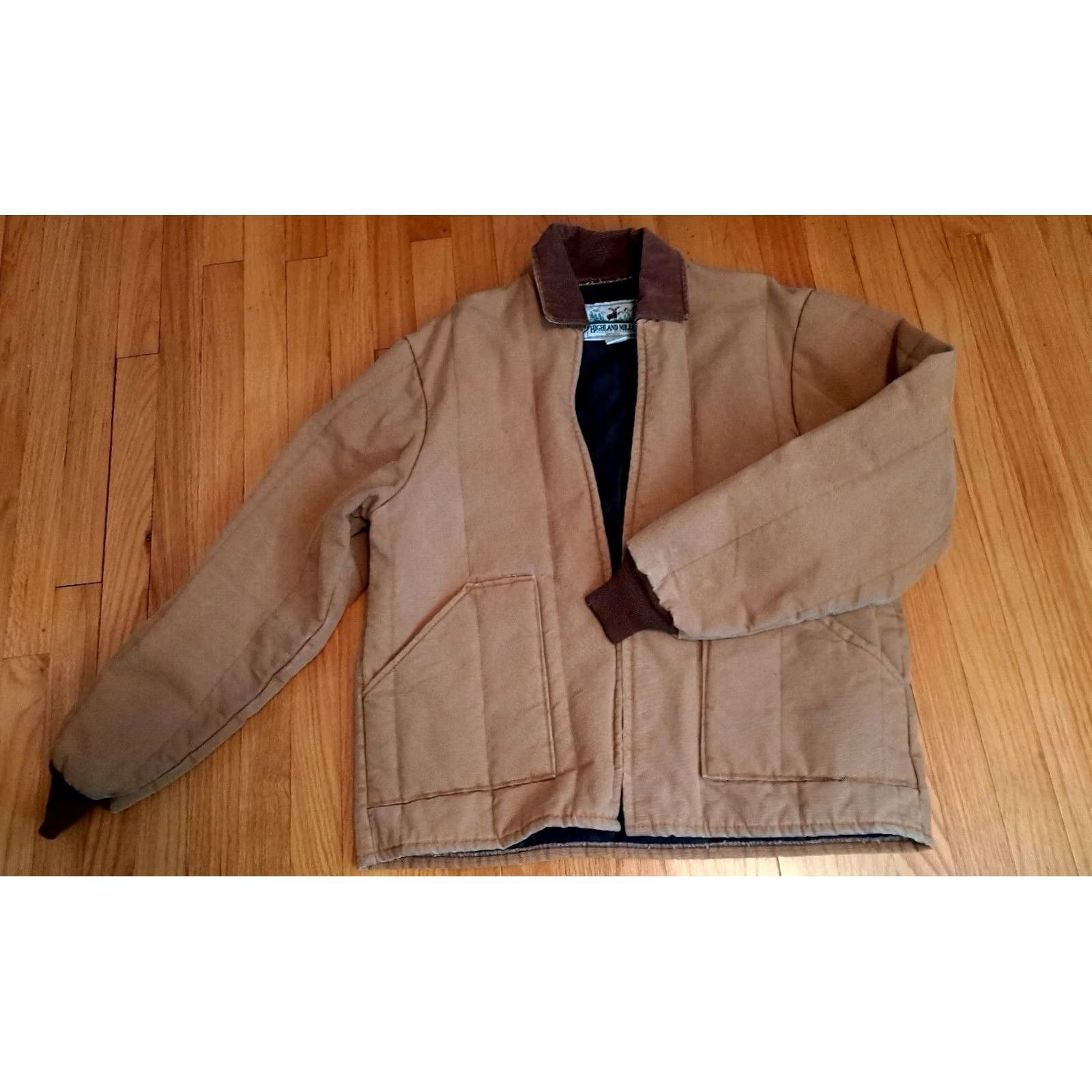 Vintage Vintage Canvas Field Jacket Corduroy Collar Full Zip XL Highland Mills USA - Solid Brown Size US XL / EU 56 / 4 - 7 Thumbnail