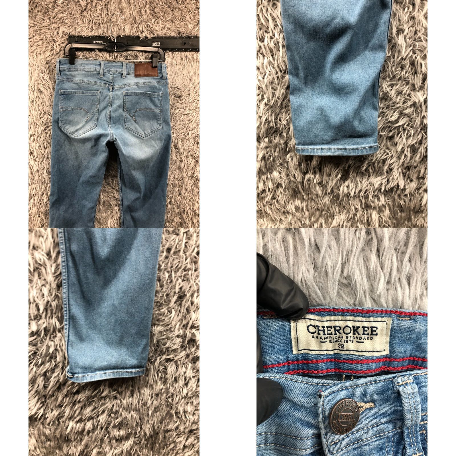 Cherokee Cherokee Slim Fit Jeans Womens Light Blue 32 Slim Denim 5-Pocket Belt Loops Modern American Size 24" / US 00 / IT 34 - 8 Thumbnail