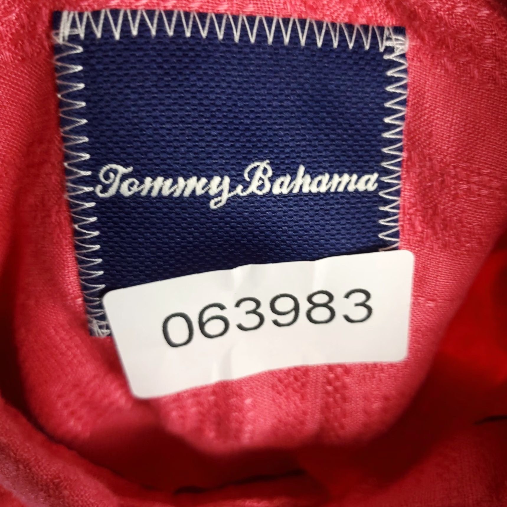 Tommy Bahama VINTAGE Tommy Bahama Shirt Mens Large Red Linen Hawaiian Button Up Short Sleeve Size US L / EU 52-54 / 3 - 6 Thumbnail