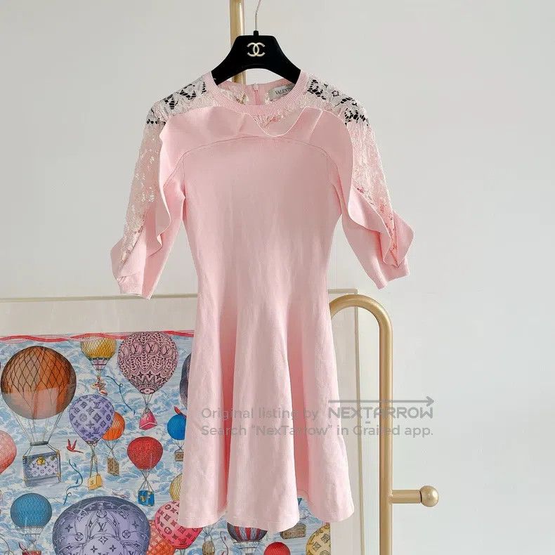 Valentino Valentino Pink lace knitted dress Size XS / US 0-2 / IT 36-38 - 1 Thumbnail