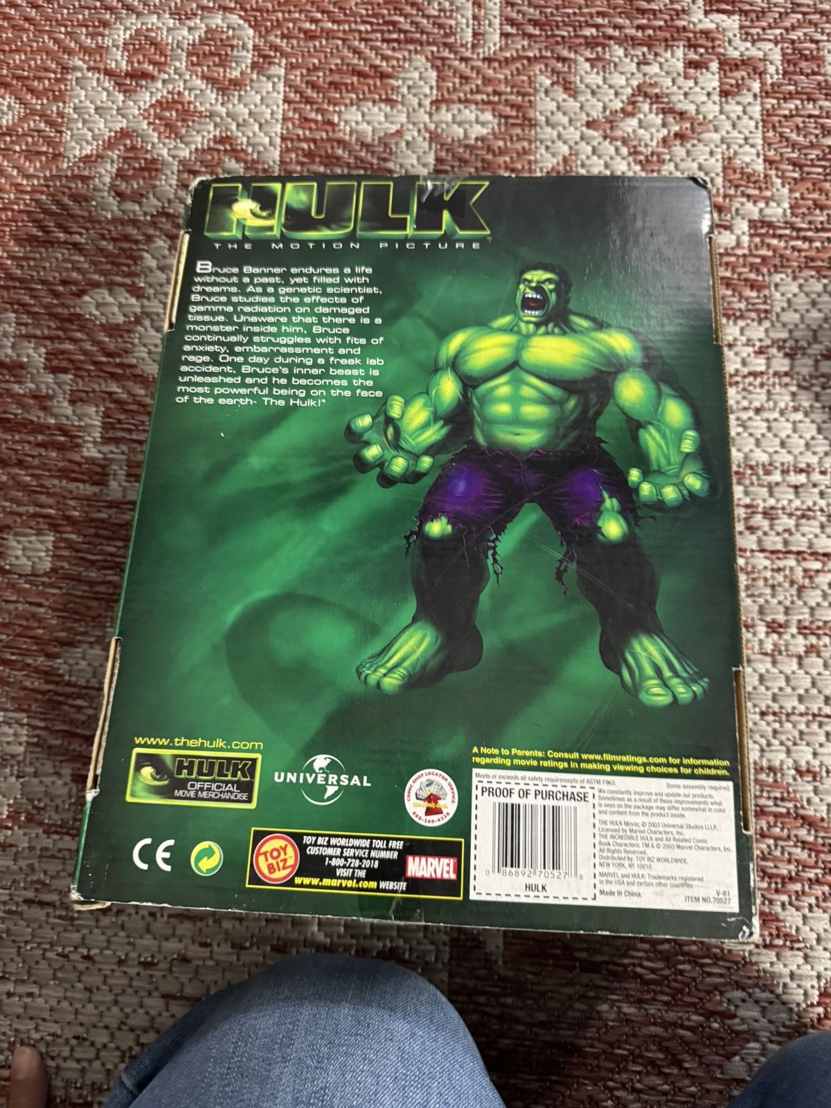 Marvel Comics Vintage 2003 Toy Biz 13 In Poseable HULK Movie Action Figure Size ONE SIZE - 4 Thumbnail