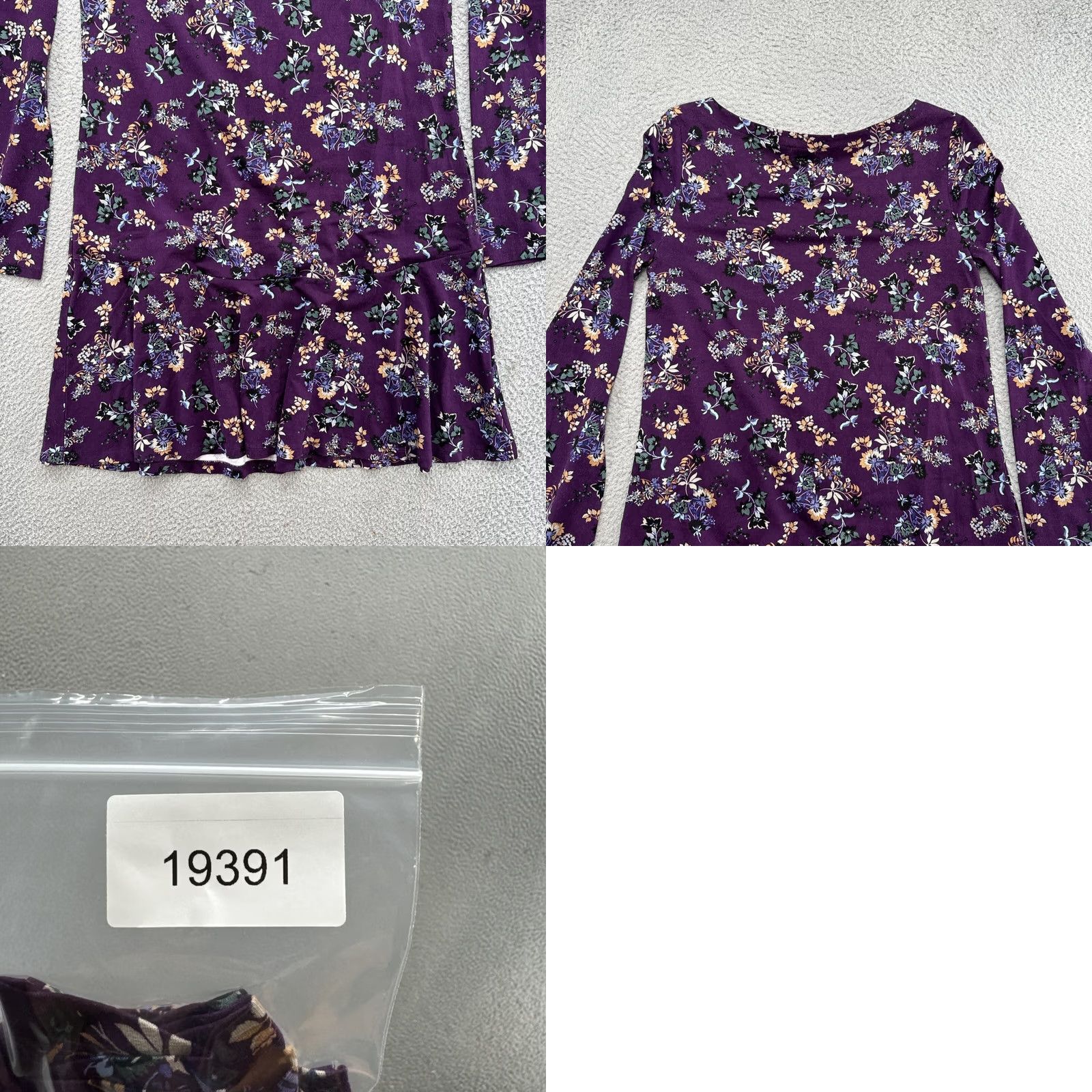 Loft LOFT Women's Purple Floral Long Sleeve Shirt Dress XS Size XS / US 0-2 / IT 36-38 - 8 Thumbnail