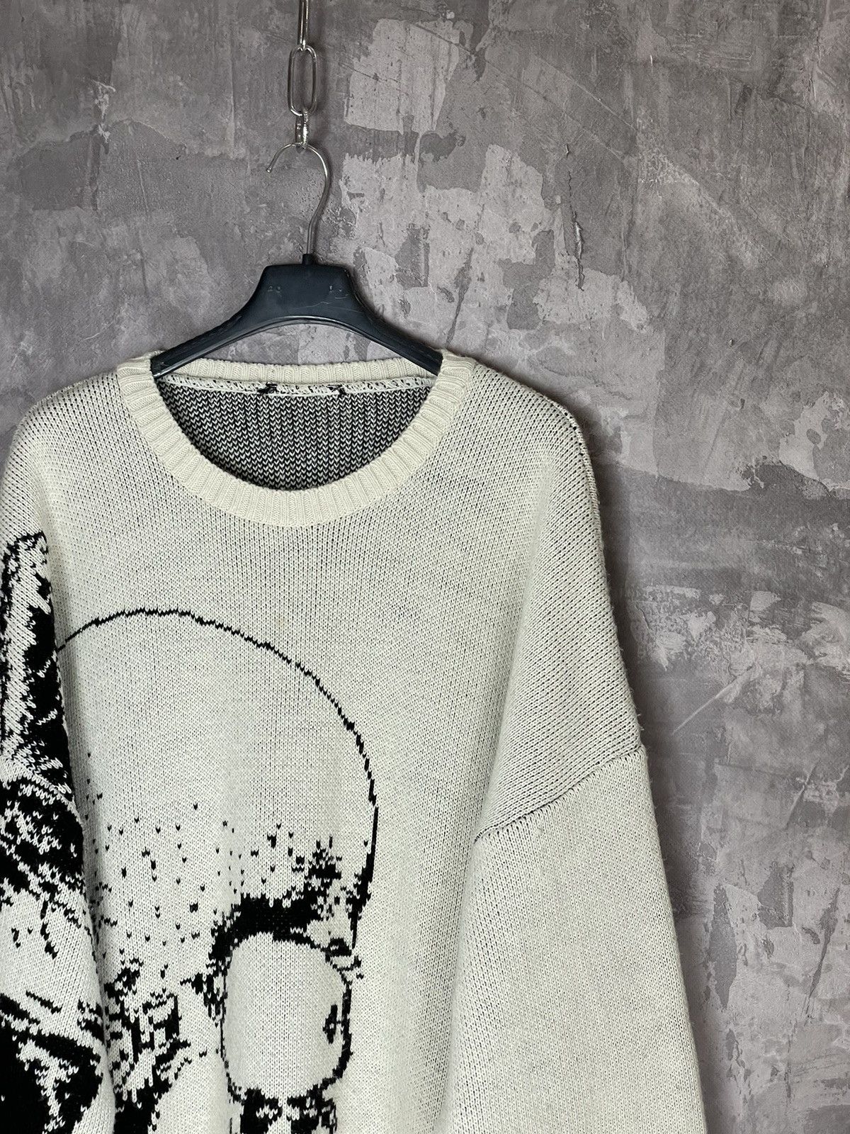 Vintage Vintage Skull Sweater Knit Y2K Avant Garde Baggy Punk Size US L / EU 52-54 / 3 - 4 Thumbnail