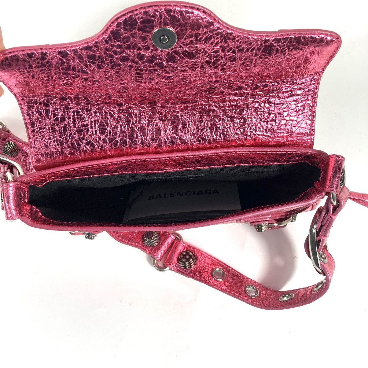 Balenciaga Balenciaga XSmall Le Cagole Metallic Leather Shoulder Bag Size ONE SIZE - 15 Thumbnail
