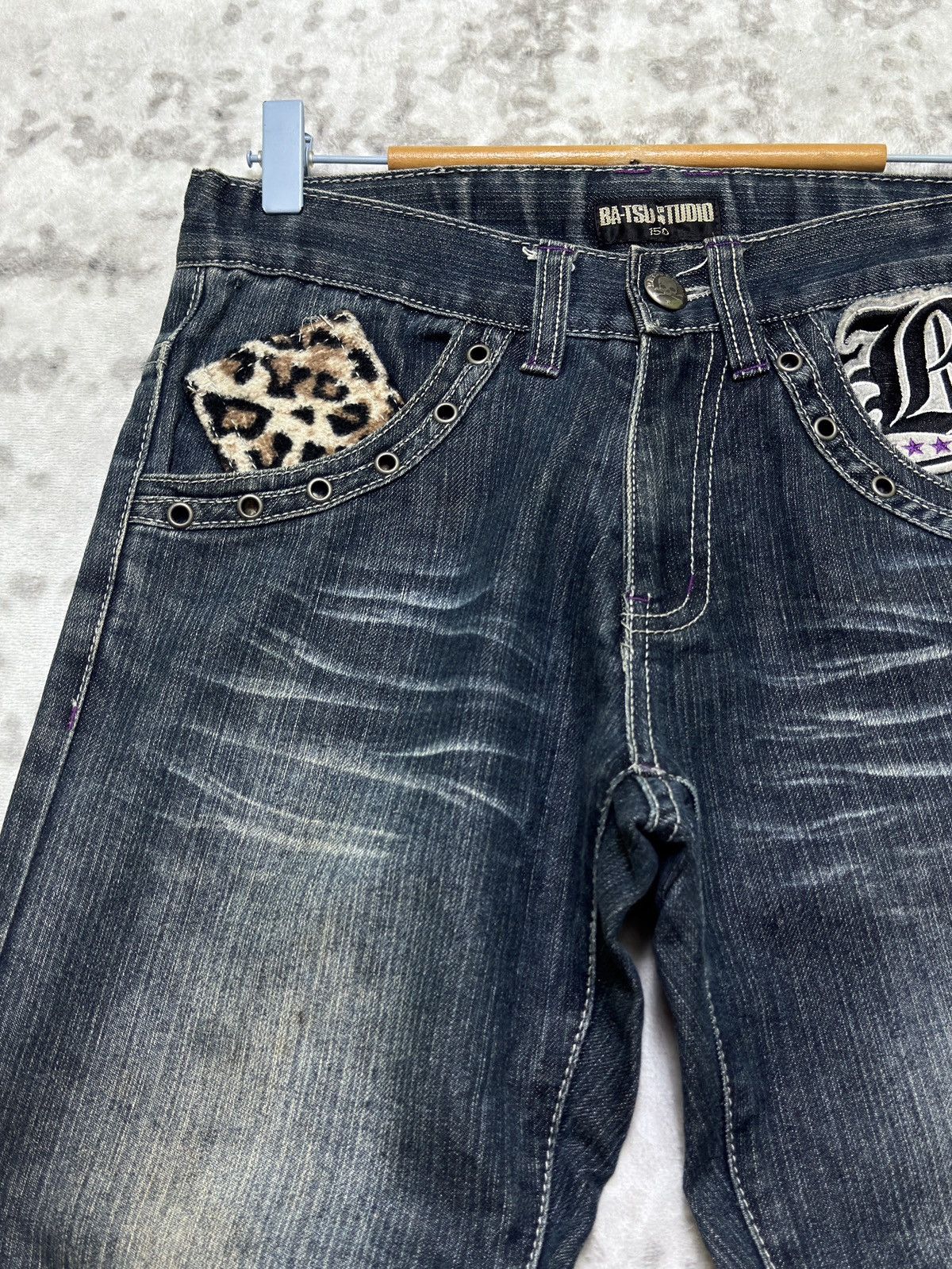 Hysteric Glamour Ba-tsu Studio Union Jack Pocket Distressed Straight Denim Size US 29 - 4 Thumbnail