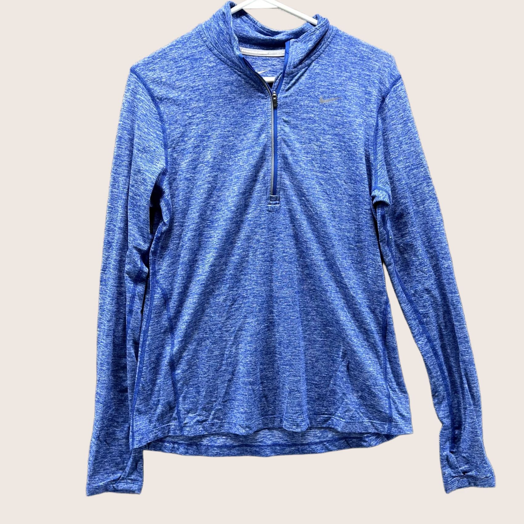 Nike Nike Dri-FIT Pullover Shirt Mens M Blue Running Quarter Zip Mock Neck Raglan Sleeve Long Sleeve Size US M / EU 48-50 / 2 - 1 Thumbnail