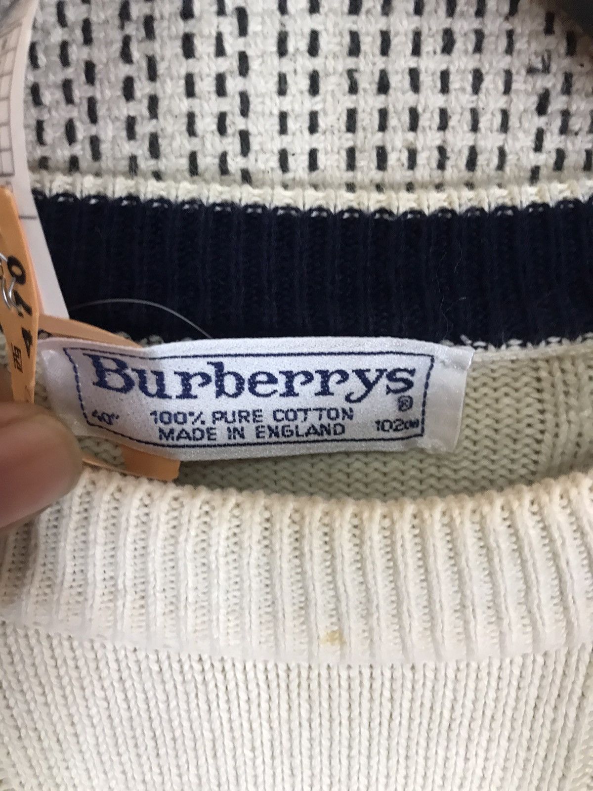 Burberry × Designer × Vintage ‼️VINTAGE BURBERRY SPELL OUT KNIT SWEATER MADE IN ENGLAND‼️ Size US L / EU 52-54 / 3 - 5 Thumbnail