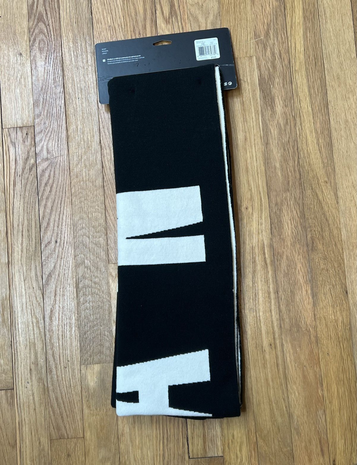 Jordan Brand Nike Air Jordan Oversized Scarf Black Double Layer Knit Size ONE SIZE - 3 Thumbnail