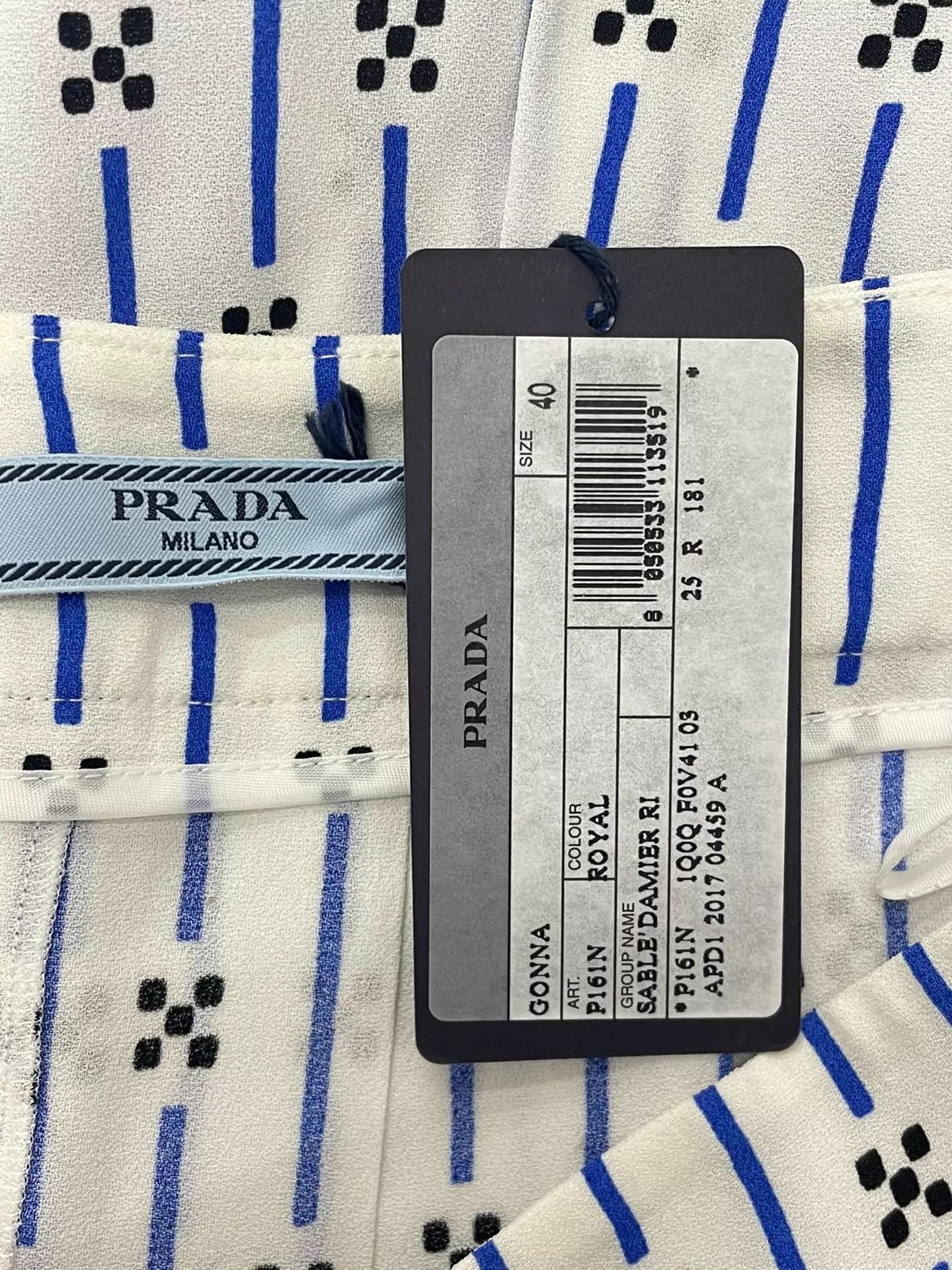 Prada Prada blue & white logo print skirt 40 Size 27" / US 4 / IT 40 - 4 Thumbnail