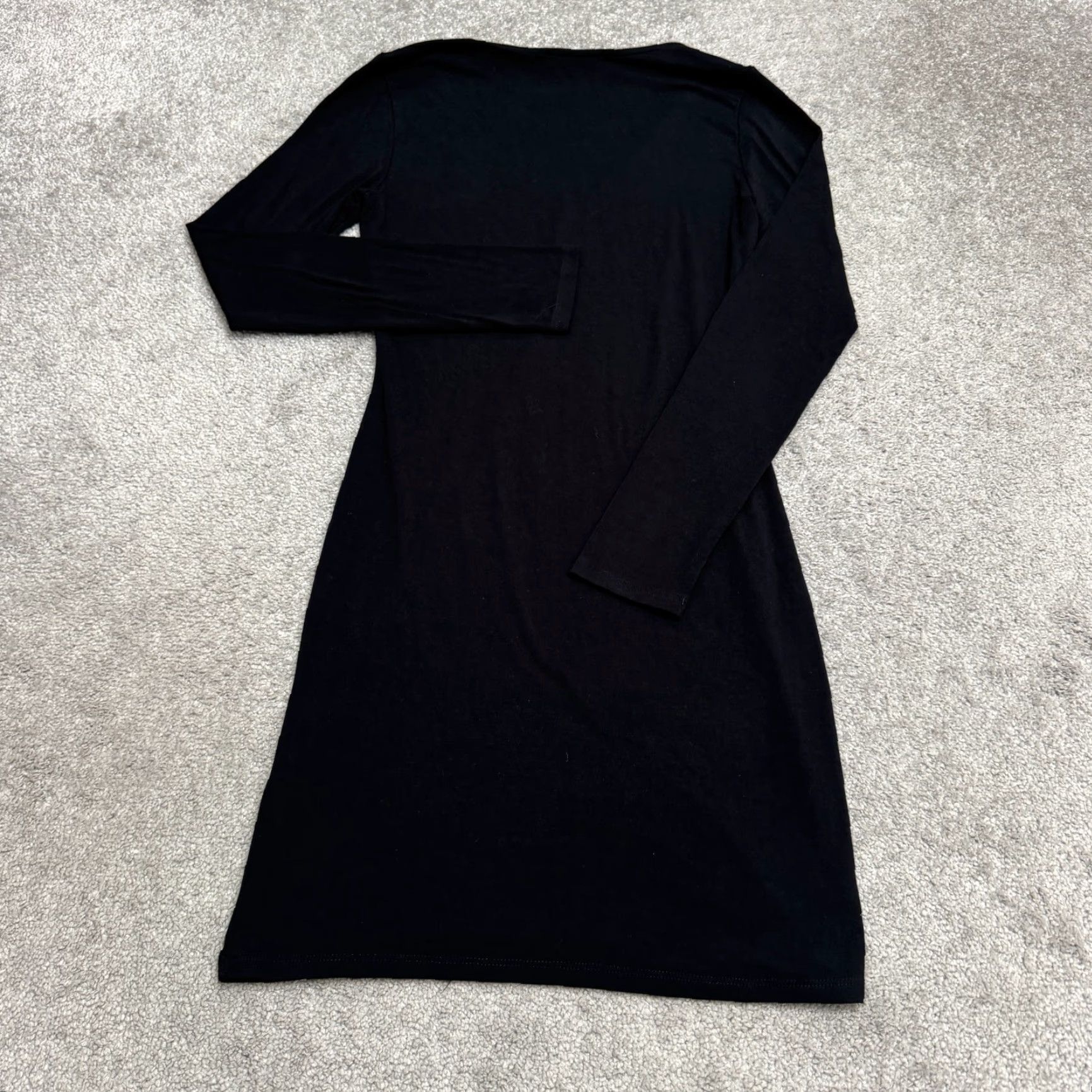 Lulus Lulus Black Long Sleeve V-Neck Pencil Dress Womens Medium Stretch Size M / US 6-8 / IT 42-44 - 5 Thumbnail