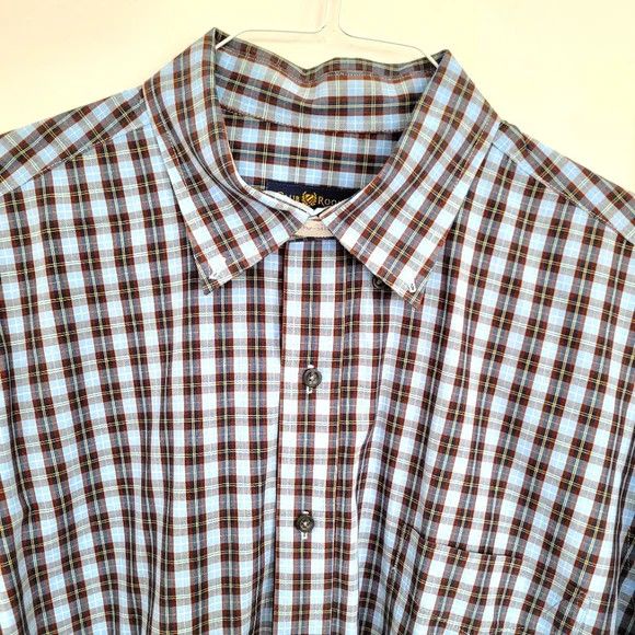 Club Room Regular Fit Tartan Plaid Collared Long Slv Button-Up Shirt Size US XL / EU 56 / 4 - 3 Thumbnail
