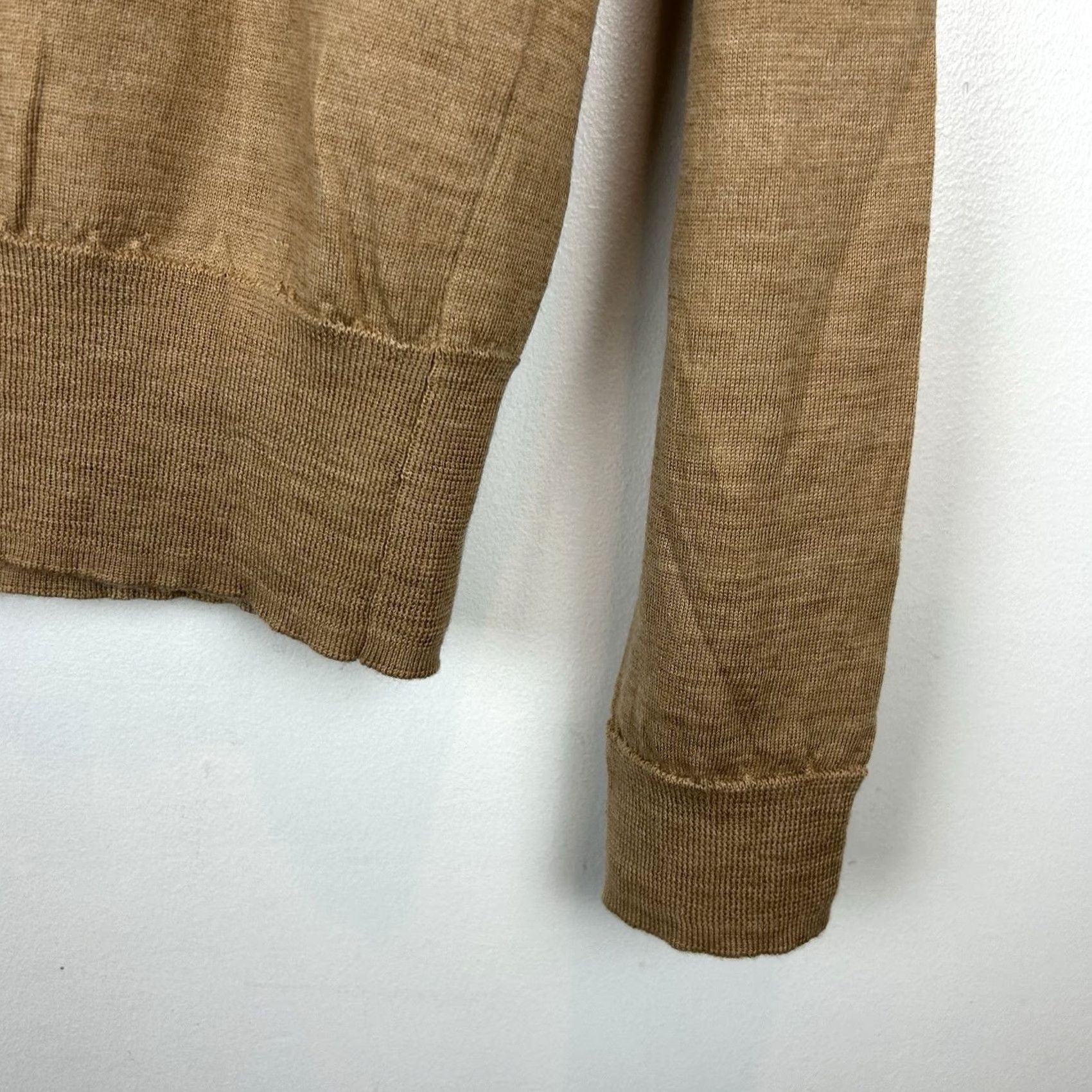 J.Crew J.CREW Sweater Women Small M Lace Ruffle Crew Neck Beige Merino Wool Pullover, Regular Fit, Long Sleeve Size S / US 4 / IT 40 - 6 Thumbnail