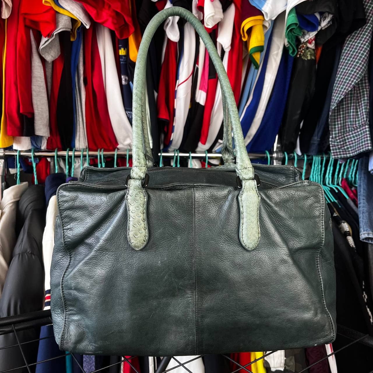LIEBESKIND BERLIN Liebeskind Berlin Green Python Print Leather Bag Size ONE SIZE - 6 Thumbnail