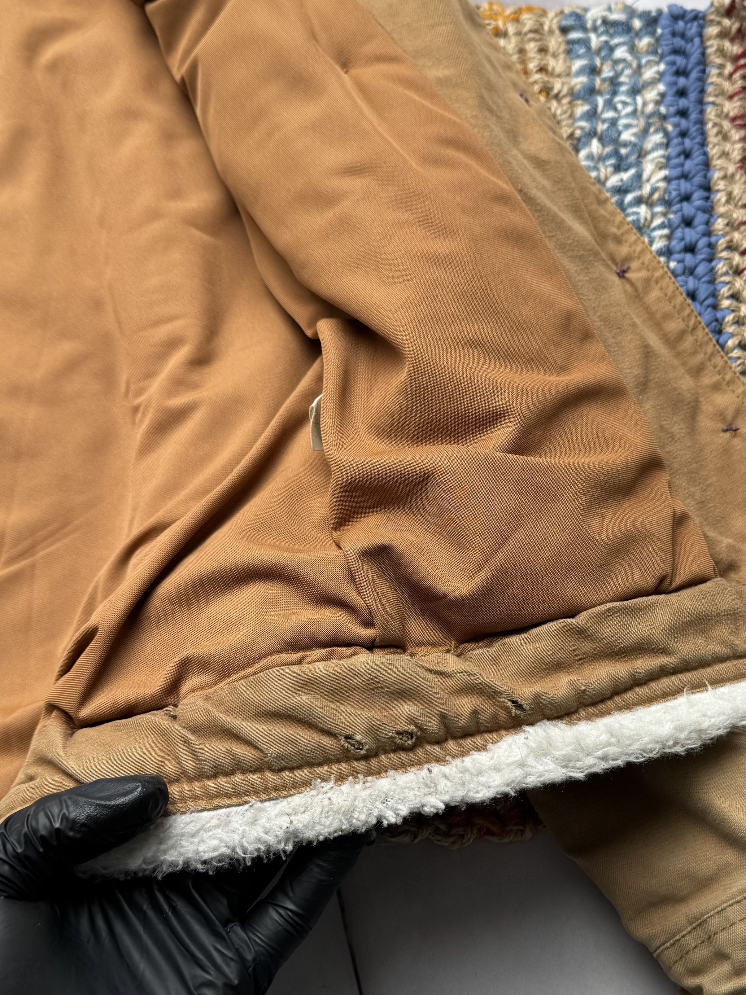 Vintage Vintage Tan Jacket Faux Fur Lined Coat Y2K Button (E4) Size M / US 6-8 / IT 42-44 - 6 Thumbnail