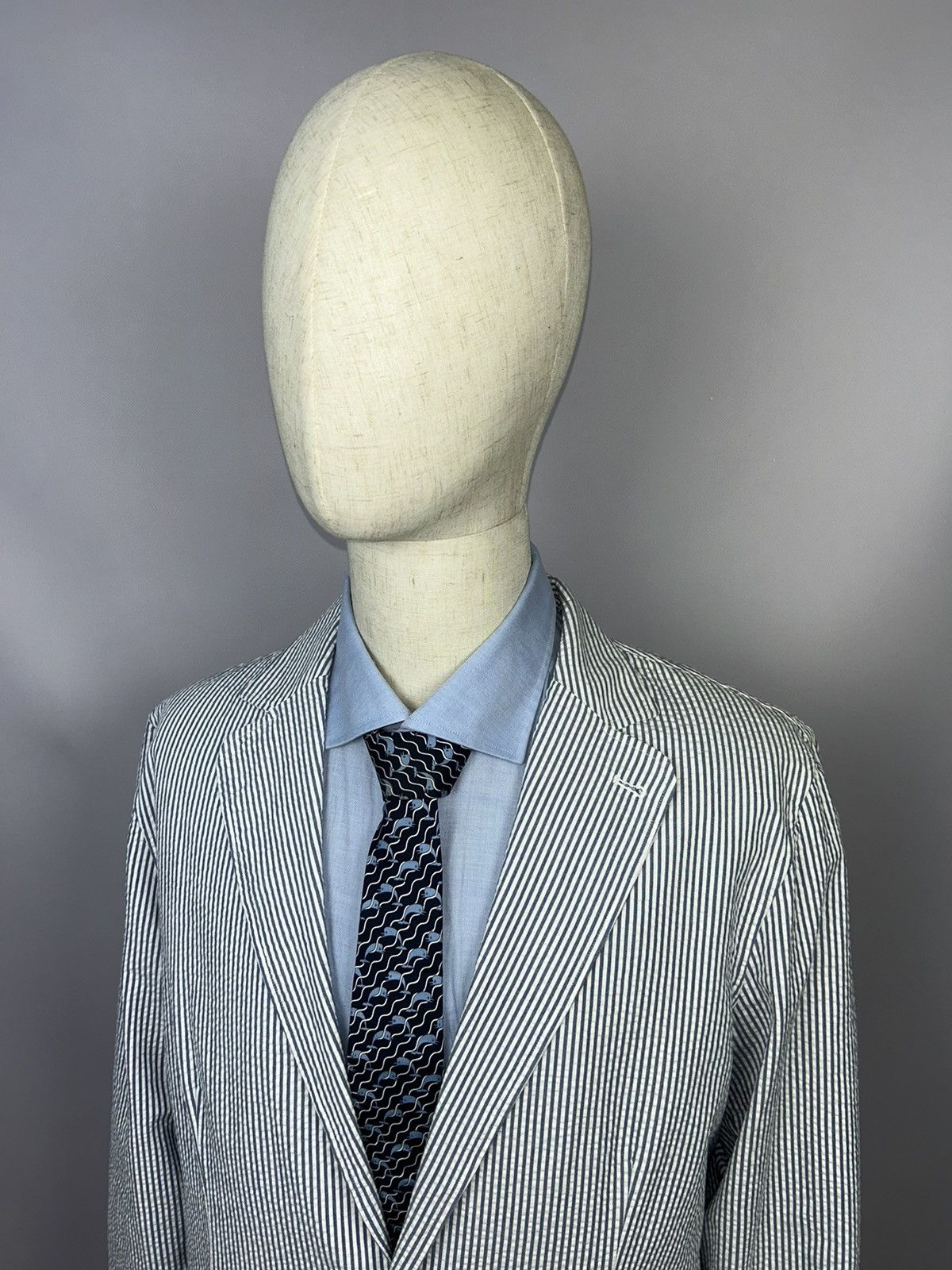 Designer × Lardini LARDINI Egama Striped Cotton Unlined Blazer Jacket Size EU56 Size 46R - 7 Thumbnail