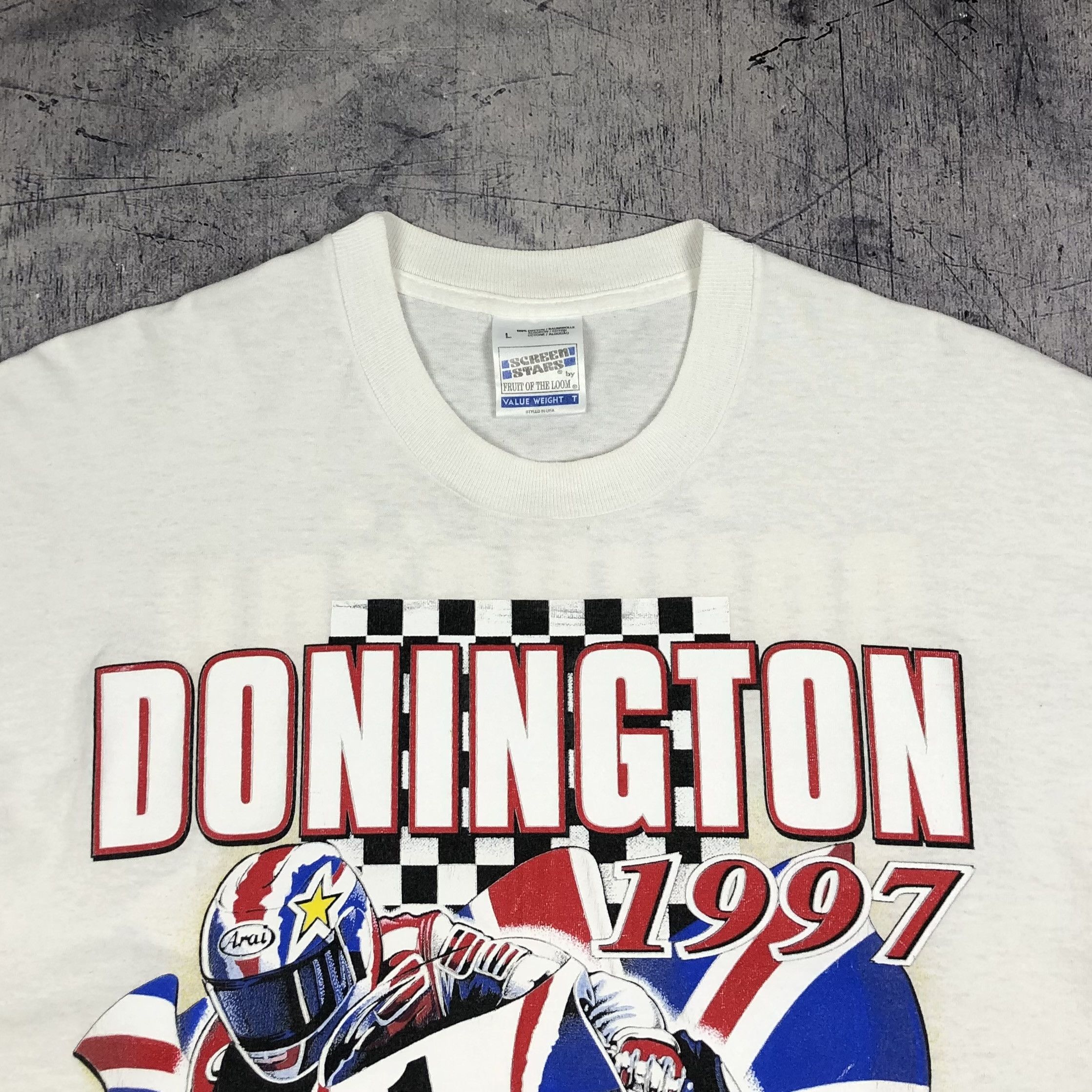 Vintage 1997 Donington MOTO Racing Grand Prix Tee Size US L / EU 52-54 / 3 - 9 Thumbnail