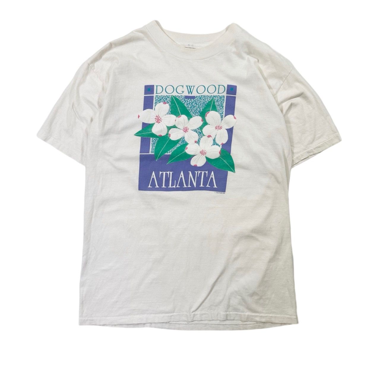 Vintage Vintage 90s Single Stitch Dogwood Atlanta Graphic Flower Size US XL / EU 56 / 4 - 1 Thumbnail