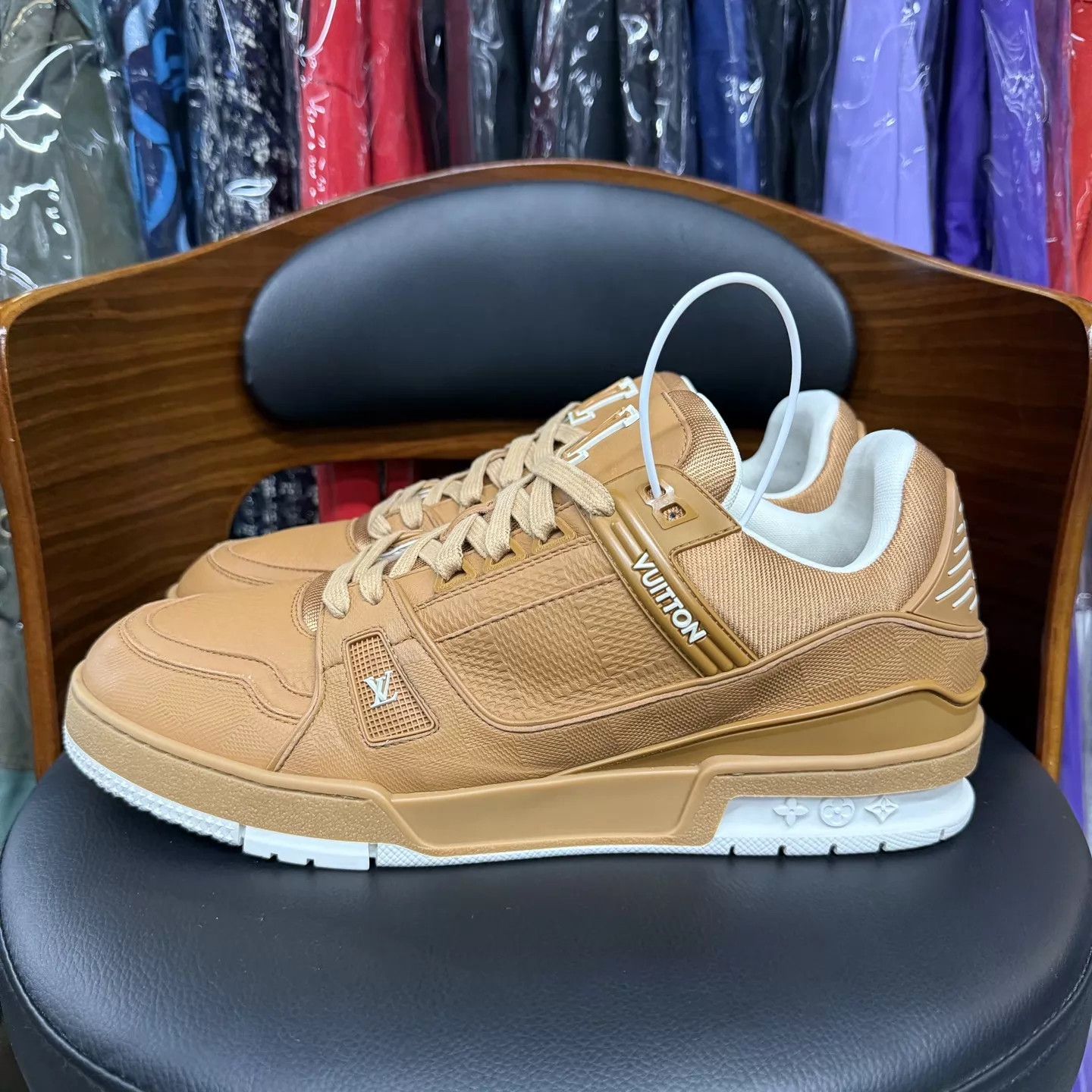 Louis Vuitton LV Trainer Brown Checkerboard 44 (98 New) Size US 11 / EU 44 - 6 Thumbnail