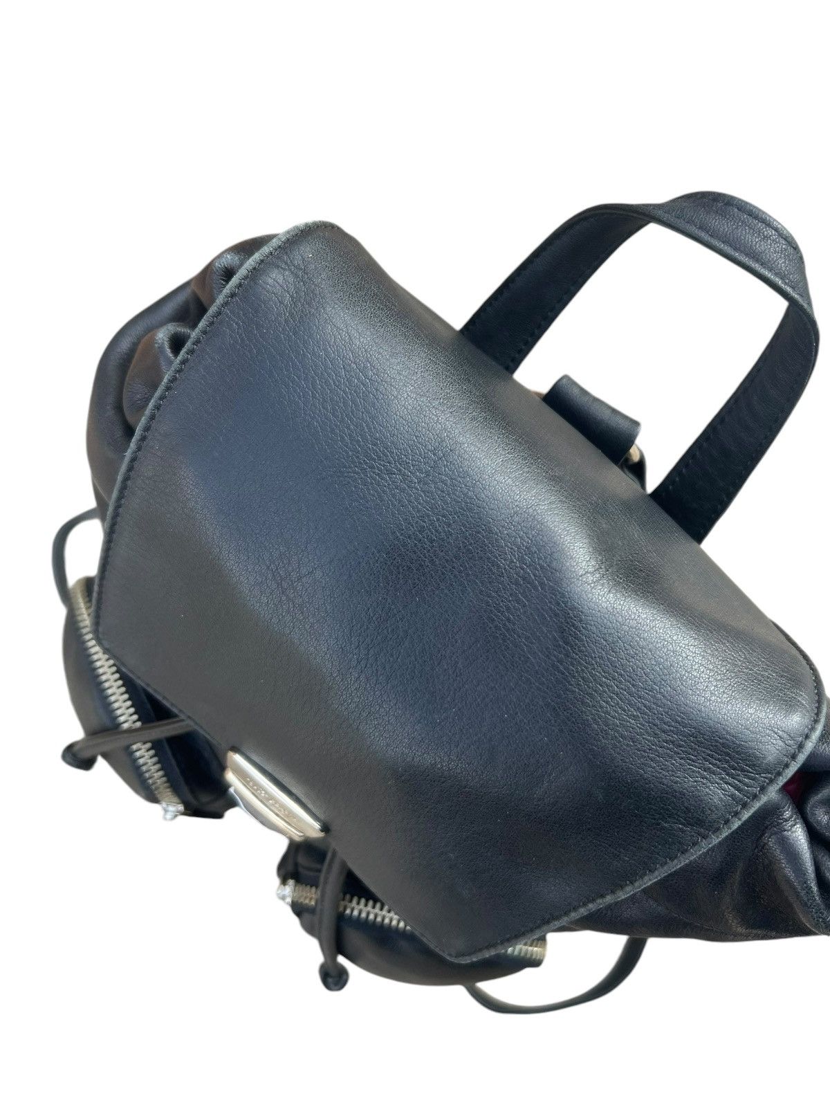 Leather Vintage 90s UCOB Patina Black Leather Cargo Backpack Bag Size ONE SIZE - 20 Thumbnail