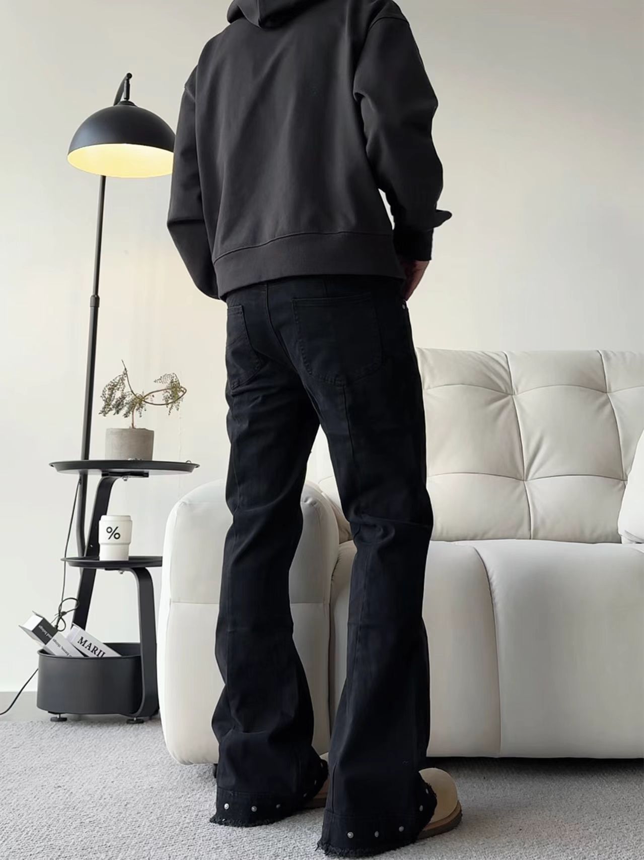 Japanese Brand × Vintage Punk High Stretch Micro Flare Aged Willow Studded Jeans Size US 30 / EU 46 - 3 Thumbnail