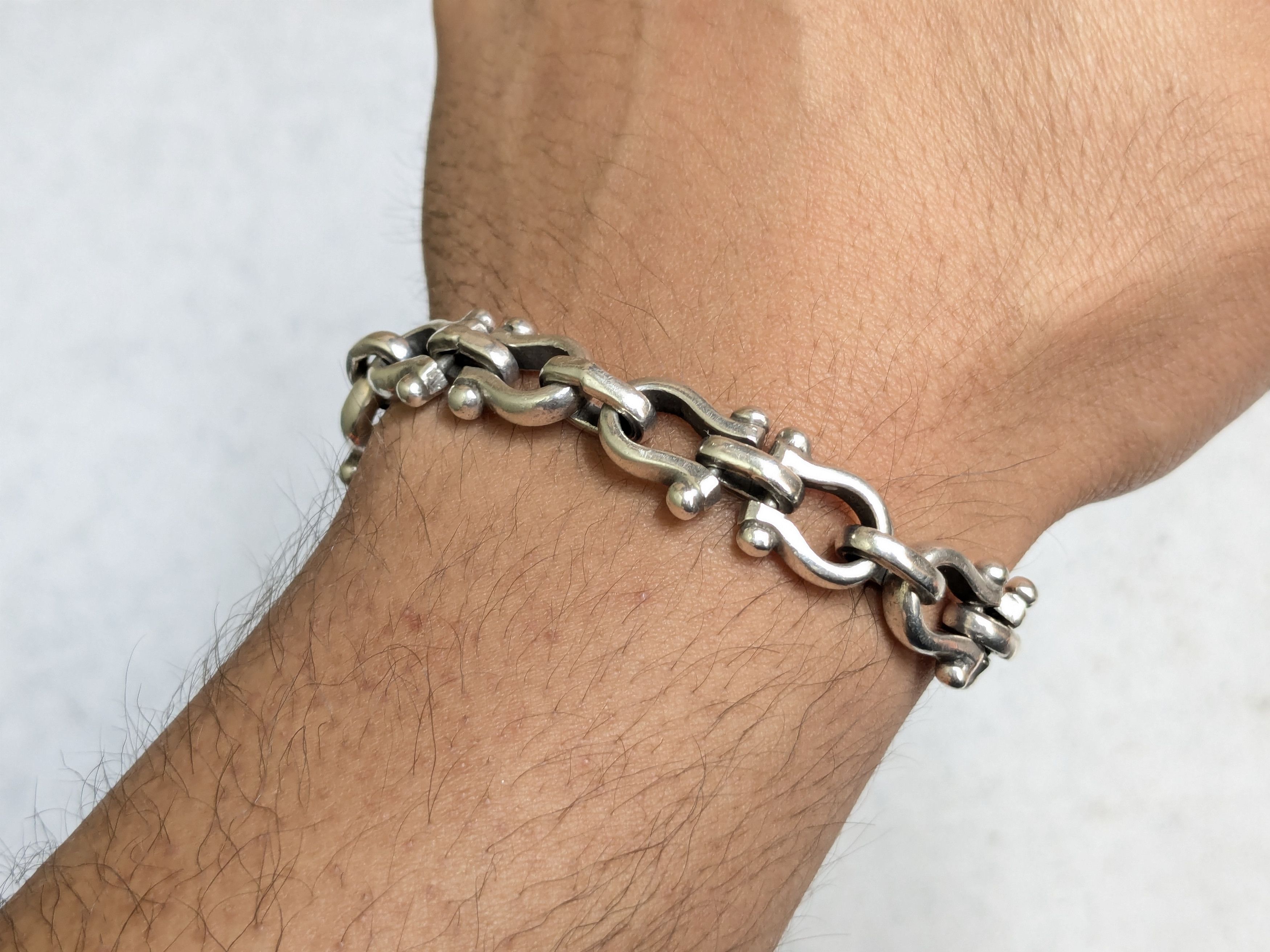 Jewelry Vintage Sterling Silver Equestrian Bracelet 6.75" Stirrup Size 26 - 12 Thumbnail