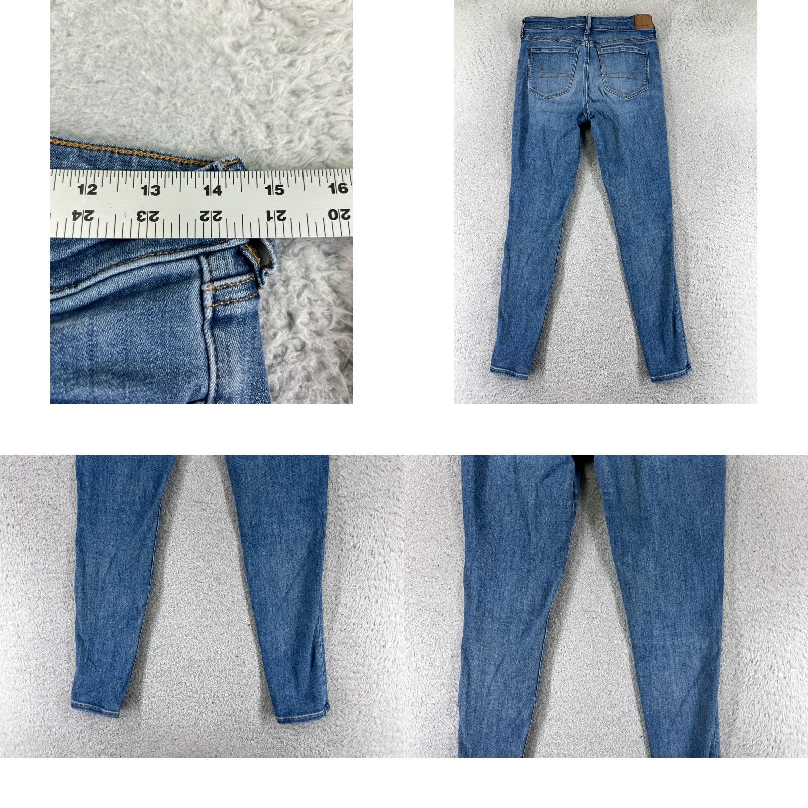 American Eagle Outfitters American Eagle Jeans Women 6 Blue Denim Skinny Next Level Stretch Mid 26x28 Size 28" / US 6 / IT 42 - 9 Thumbnail