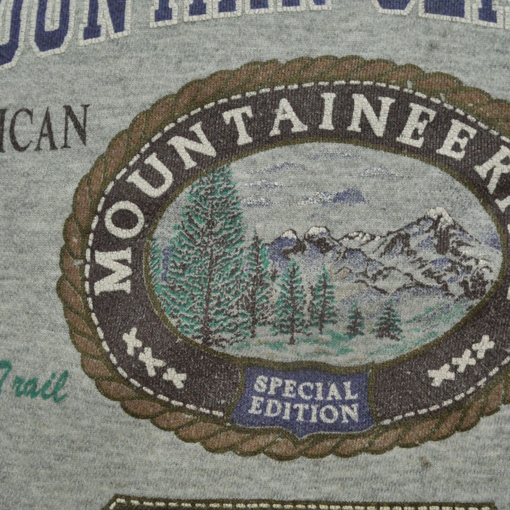 Vintage VINTAGE Mountain Climbing Sweatshirt Adult Large Grey 90s Distressed Logo Pullover Unisex Mens Womens Size US L / EU 52-54 / 3 - 3 Thumbnail