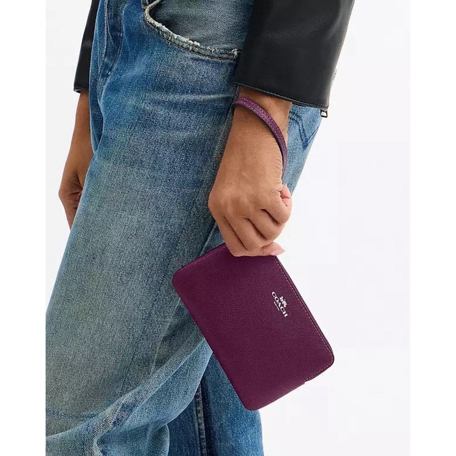 Coach NWT Coach Corner Zip Wristlet CV396 Silver Plum Size ONE SIZE - 6 Thumbnail