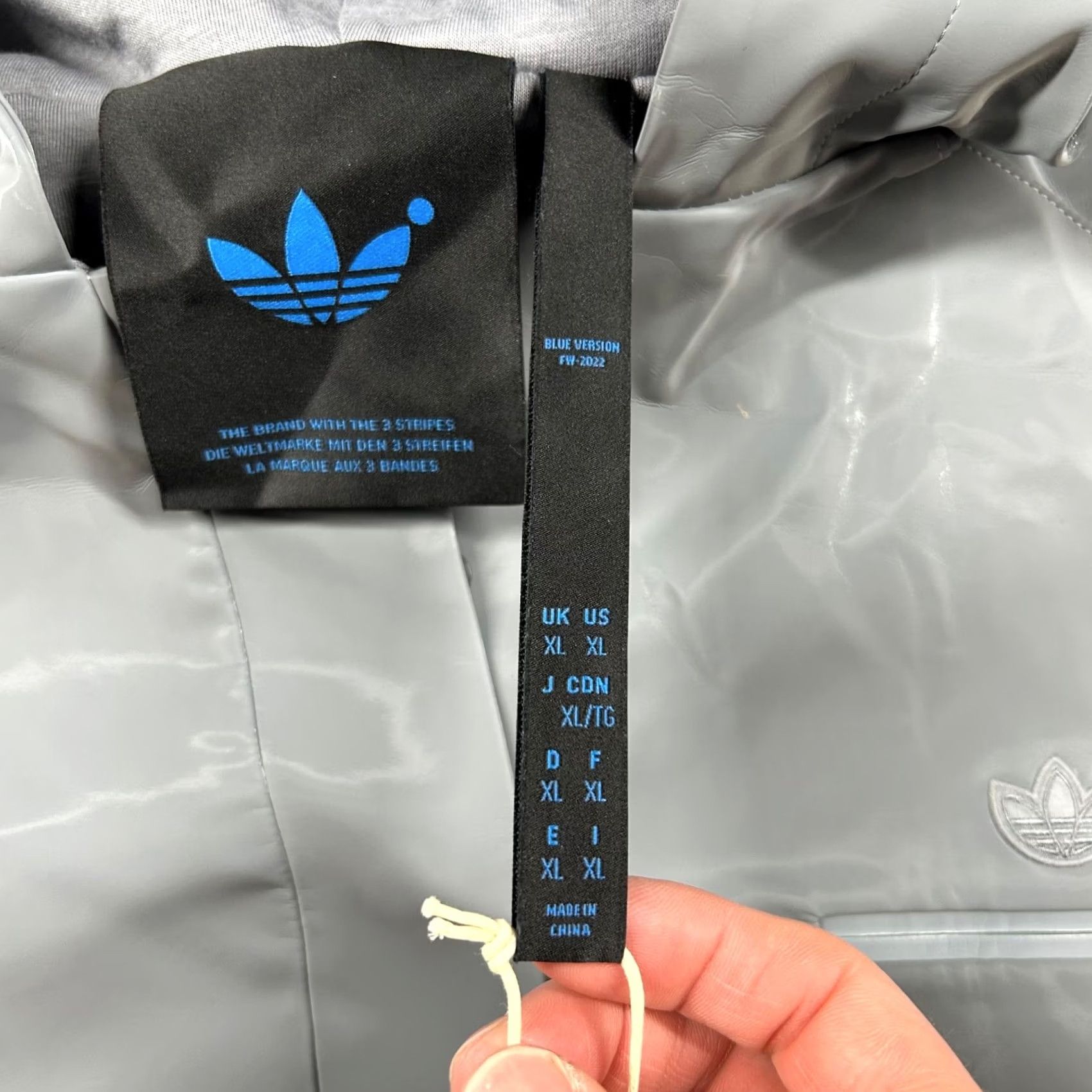 Adidas Adidas Hoodie Mens XL Blue Version Halfzip High Shine Faux Leather Water Resist Hoodie Size US XL / EU 56 / 4 - 4 Thumbnail
