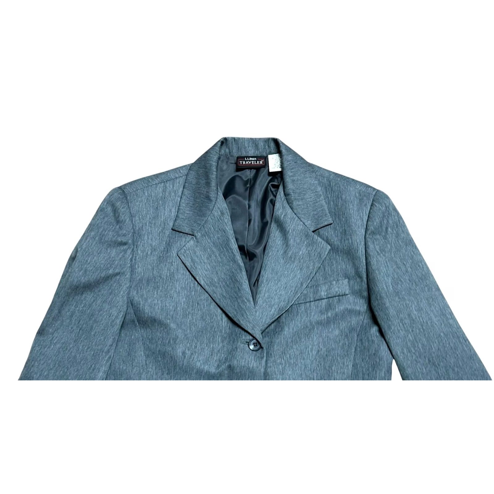 Vintage VINTAGE L.L. Bean Traveler Women's Gray Blazer 14 Petite 3 Button 100% Polyester Blazer Women Petite Gray 90s Classic Preppy Travel Men's? Size XL / US 12-14 / IT 48-50 - 5 Thumbnail