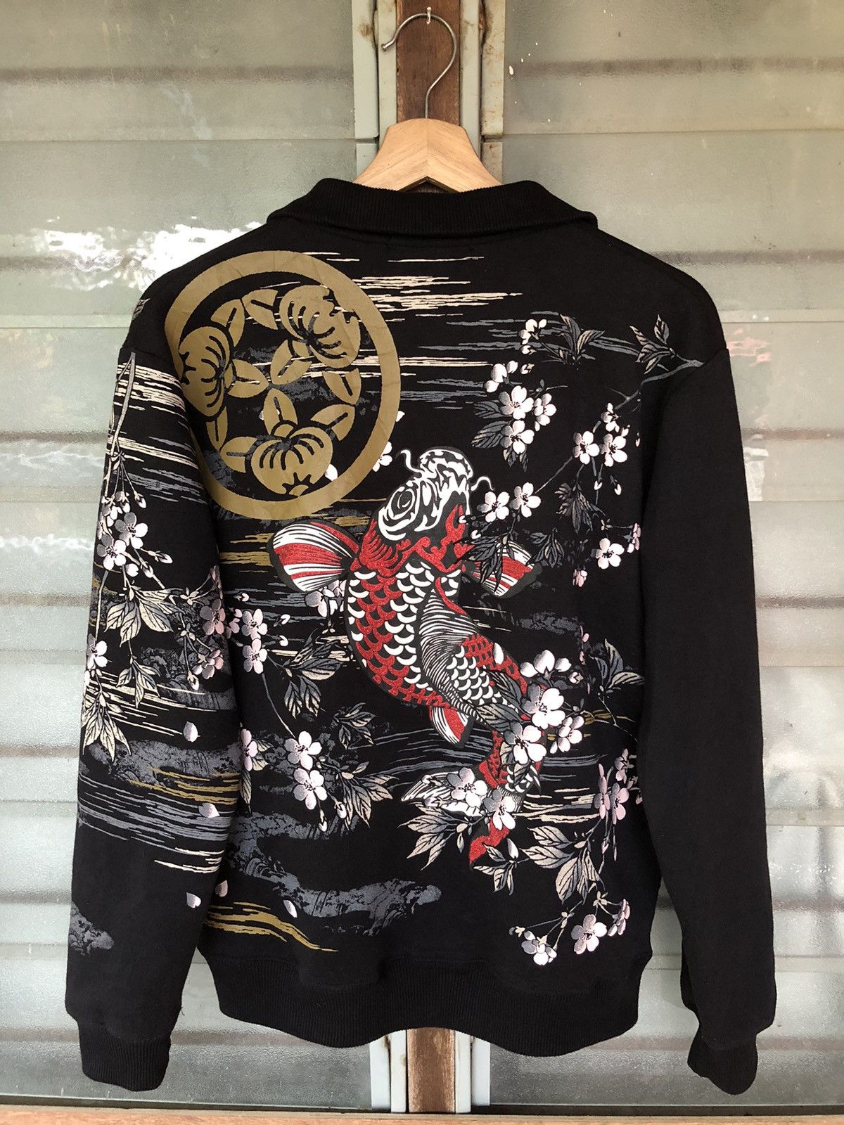 Karakuri Tamashii Vintage Sukajan Koi Fish Zipper Sweatshirt Size US M / EU 48-50 / 2 - 11 Thumbnail