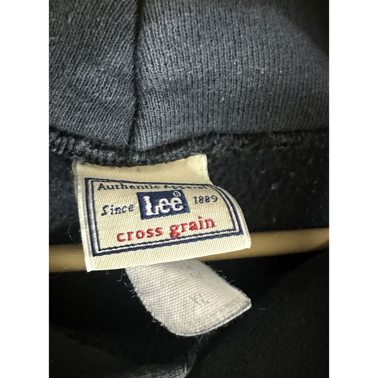 Lee VTG 90s Lacrosse Crosse Stick Faded Worn Thick Reverse Weave Hoodie XL Mens Black Pullover LTD Logo? Size US XL / EU 56 / 4 - 3 Thumbnail