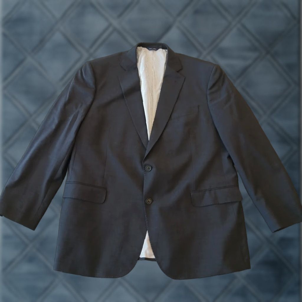 Brooks Brothers Brooks Brothers Blazer Jacket / Coat Madison Fit Two Button Wool Blend Gray 48R Mens Regular Notch Lapel 2 Piece Single-Breasted White Size 48R - 1 Thumbnail