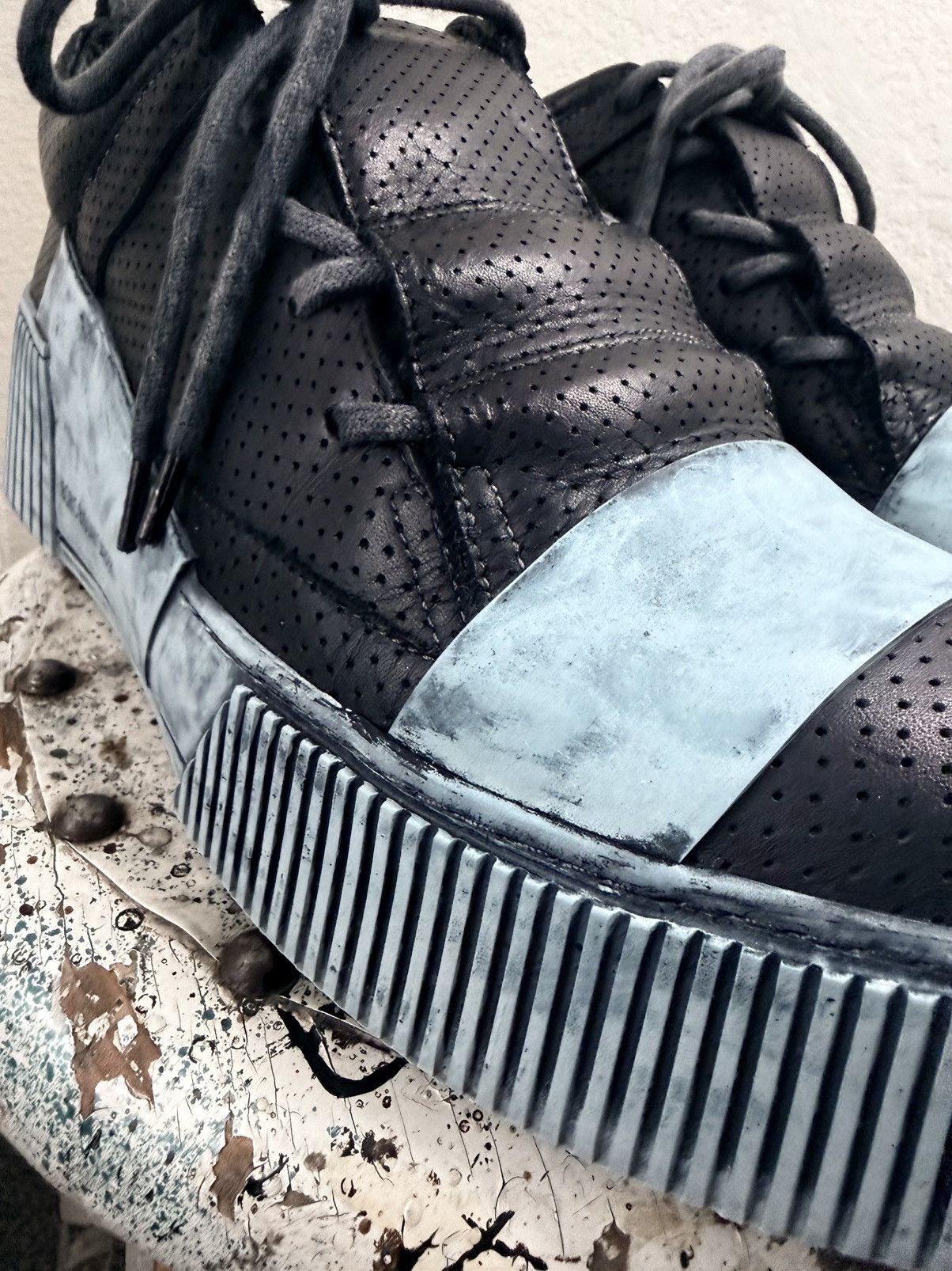 Boris Bidjan Saberi Bamba 2.1 Black low top sneaker Size US 12 / EU 45 - 2 Thumbnail