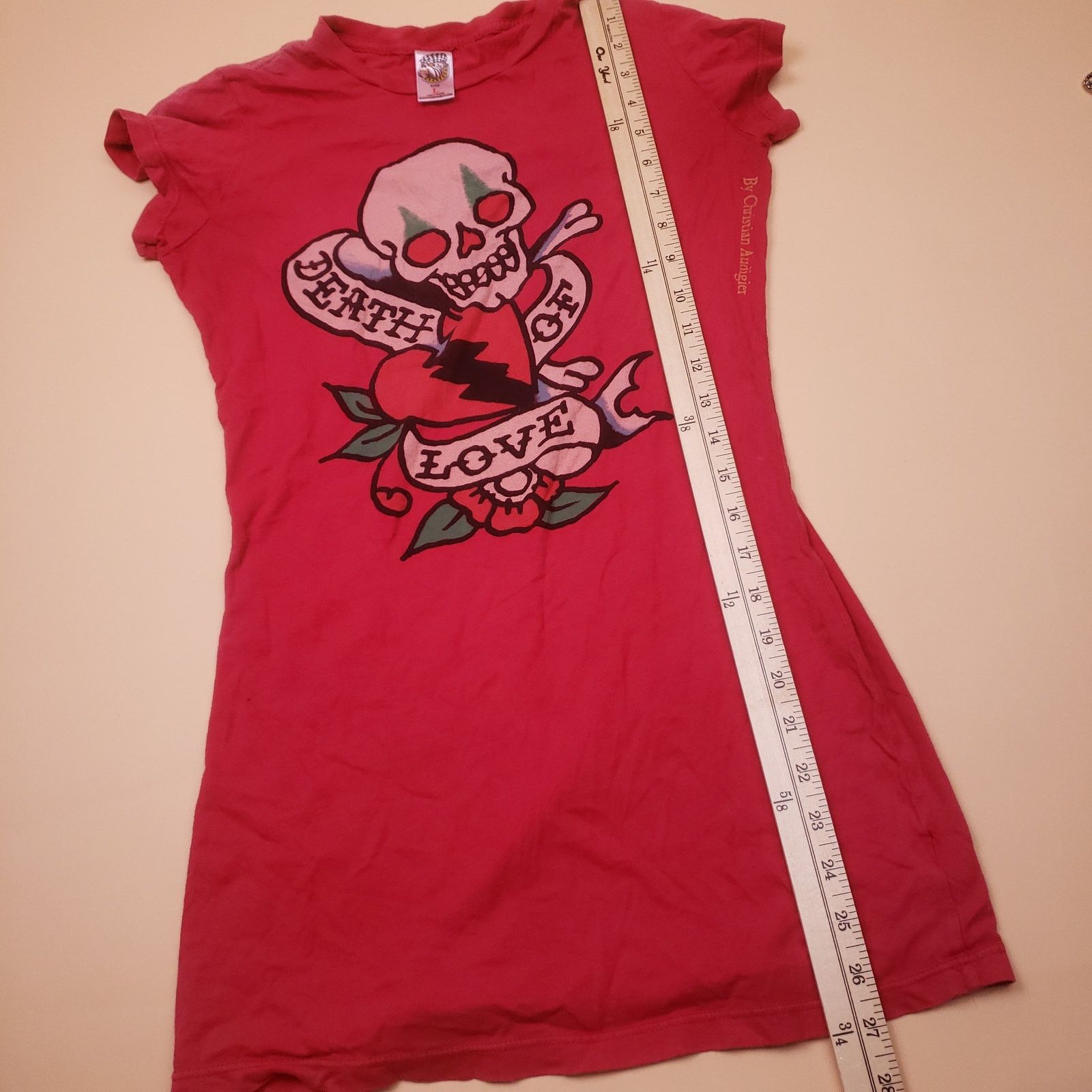 Ed Hardy Vintage y2k Ed Hardy T Shirt Dress Womens Christian Audigier Size L / US 10 / IT 46 - 14 Thumbnail