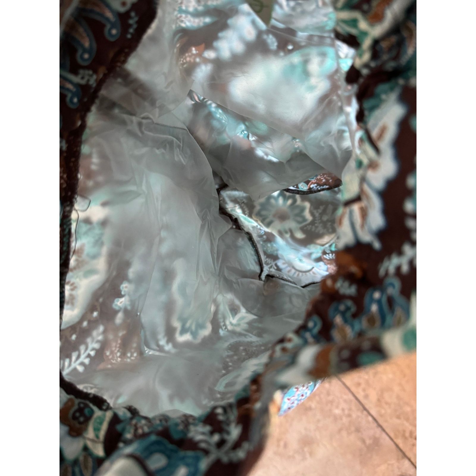 Vera Bradley Vera Bradley Java Blue Brown Paisley Ditty Bag Wet Plastic Size ONE SIZE - 5 Thumbnail