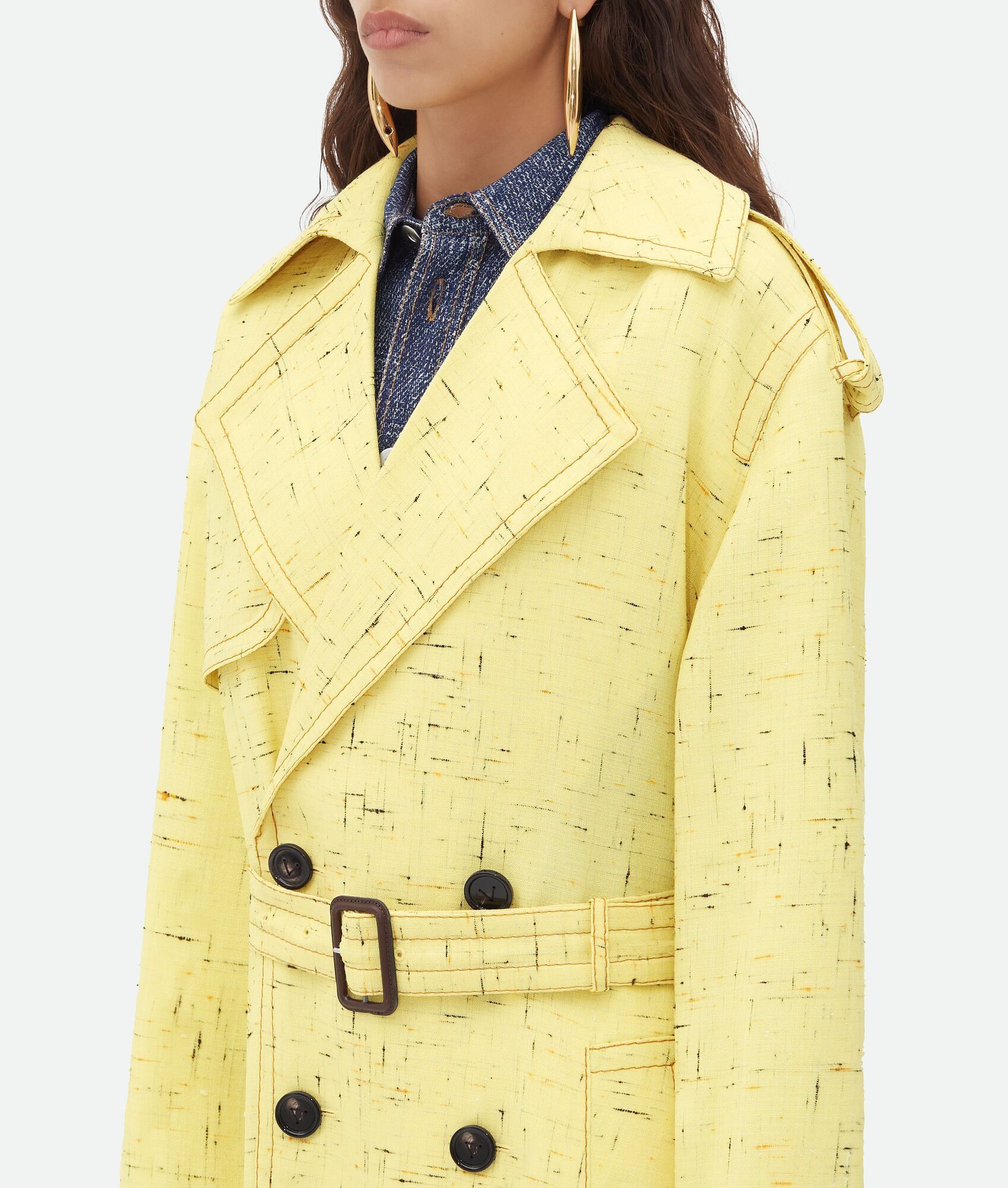 Bottega Veneta o1bcso1str0725 Textured Criss-Cross Viscose Silk Coat Size M / US 6-8 / IT 42-44 - 5 Thumbnail