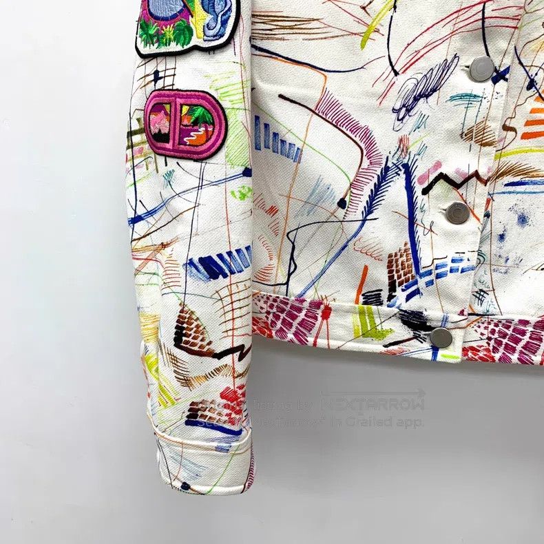 Hermes Hermes White badge, graffiti, embroidery, cotton collar, s Size XS / US 0-2 / IT 36-38 - 4 Thumbnail