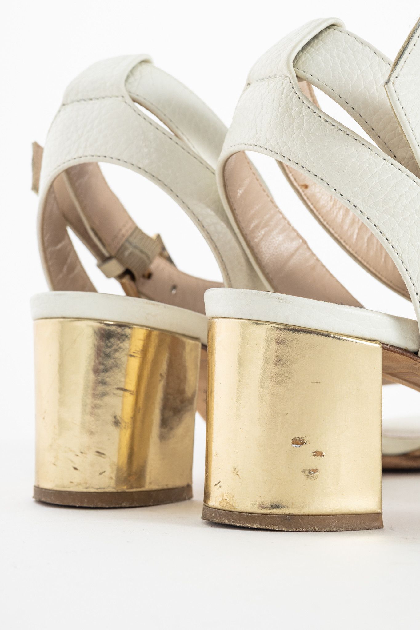 Escada Escada SS14 Snakeskin-Embossed T-Strap Mirror-Heel Sandals Size US 7.5 / IT 37.5 - 8 Thumbnail