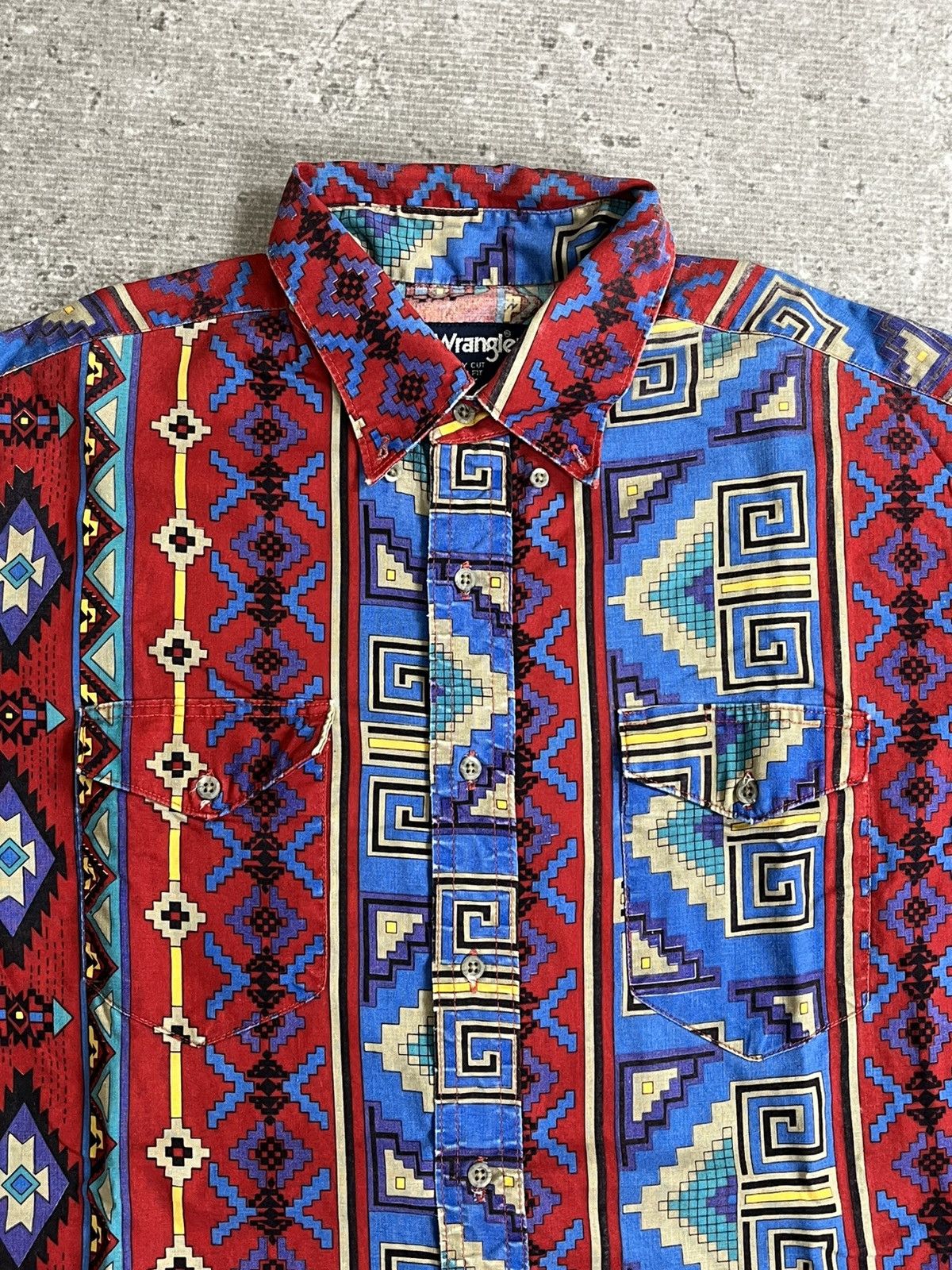 Wrangler Vintage 90s Wrangler Aztec Tribal Western Button Shirt Size US XL / EU 56 / 4 - 3 Thumbnail