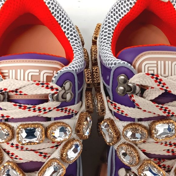 Gucci GUCCI Women's 'Lavender' Flashtreks w/ Crystals - EU36/US6 Size US 6 / IT 36 - 10 Thumbnail