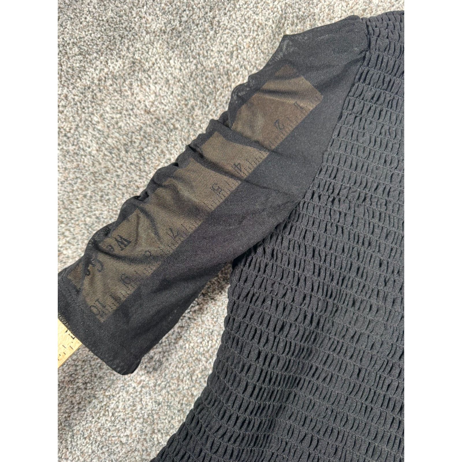 Vintage Cato Dress L Black Nylon Short Sleeve Round Neck Party Grunge Fit & Flare Knee Length Women Size L / US 10 / IT 46 - 4 Thumbnail