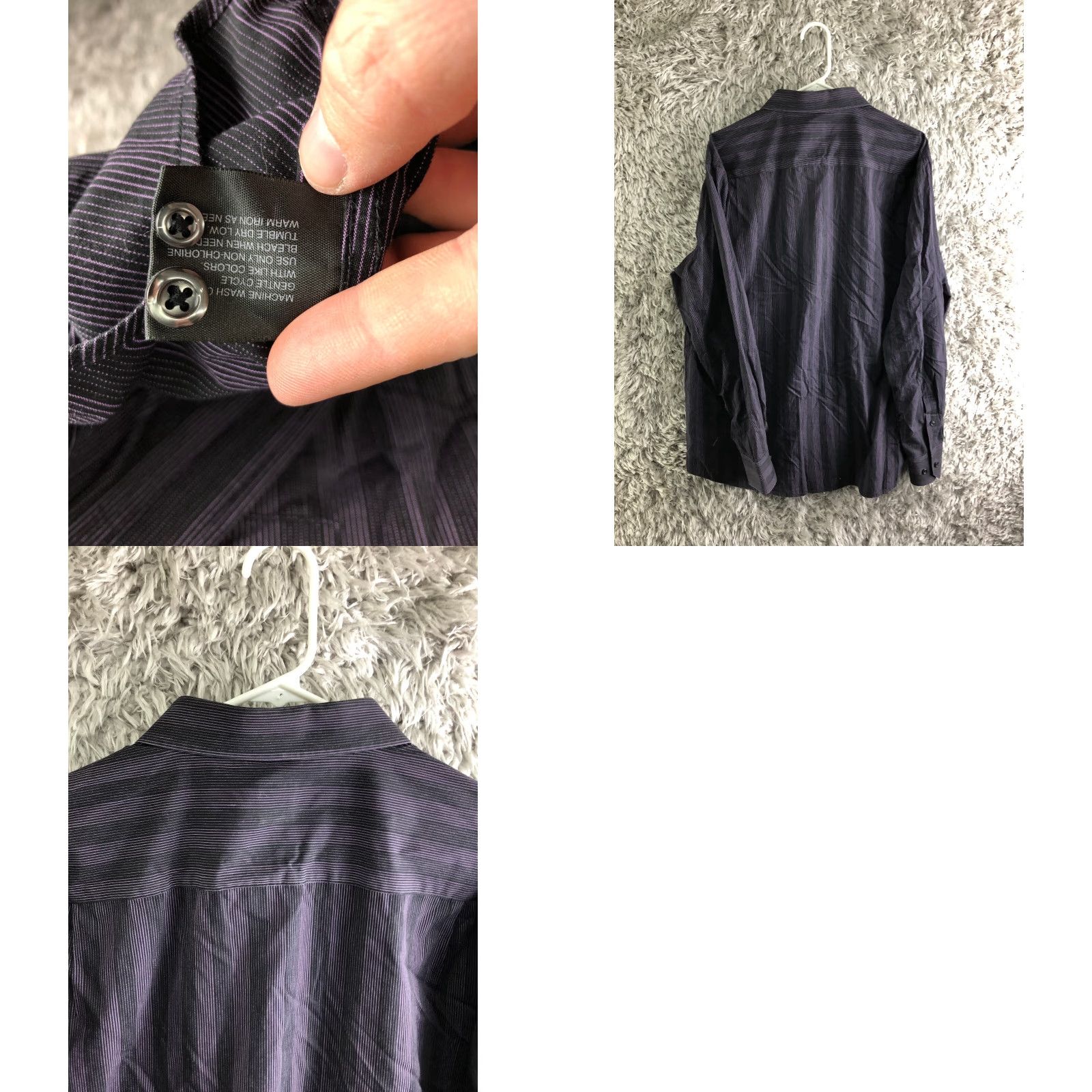 Vintage J. Ferrar Modern Fit Shirt XXL Mens Purple Long Sleeve Spread Collar Button-Up Shirt Size US XXL / EU 58 / 5 - 8 Thumbnail