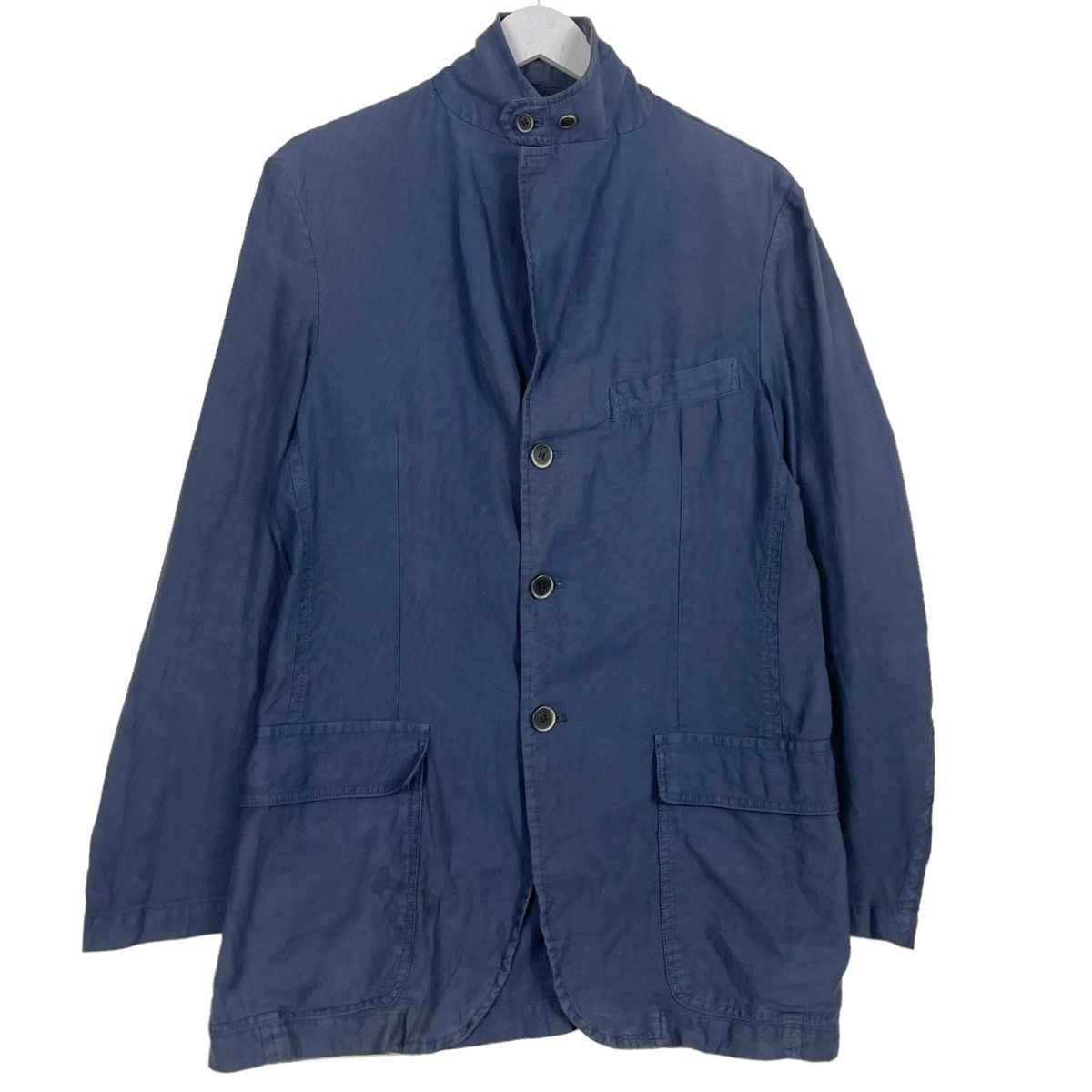 Corneliani × SHINE LUXURY 💥CORNELIANI NAVY FRENCH CHORE STYLE LINEN JACKET Size US M / EU 48-50 / 2 - 6 Thumbnail