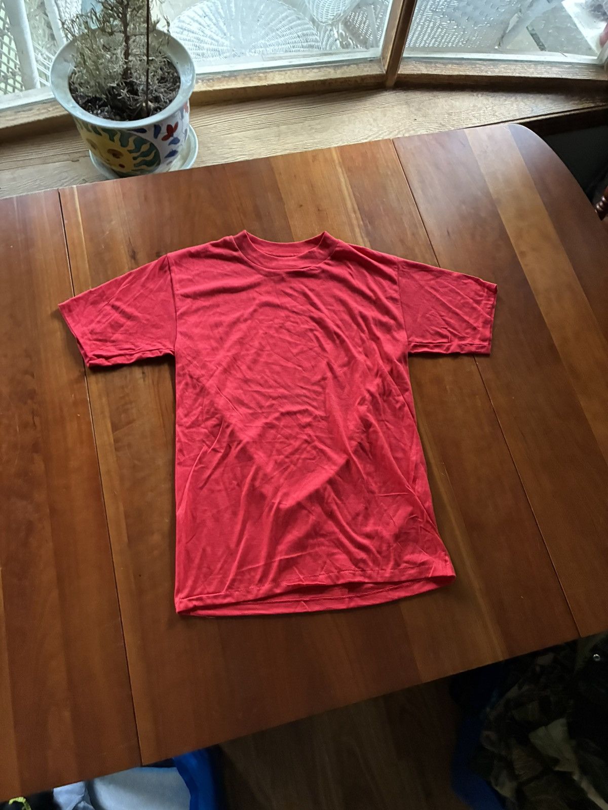 Vintage Vintage 50/50 cotton red tee Size US S / EU 44-46 / 1 - 1 Thumbnail
