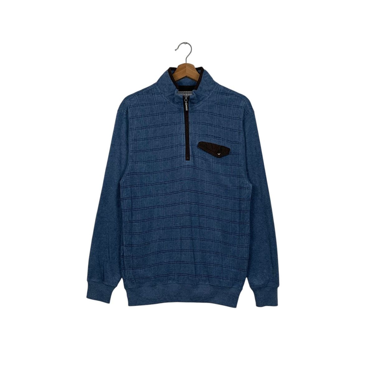 Dunlop DUNLOP Half Zip Turtleneck Checked Sweatshirts #1655-C74 Size US M / EU 48-50 / 2 - 1 Thumbnail